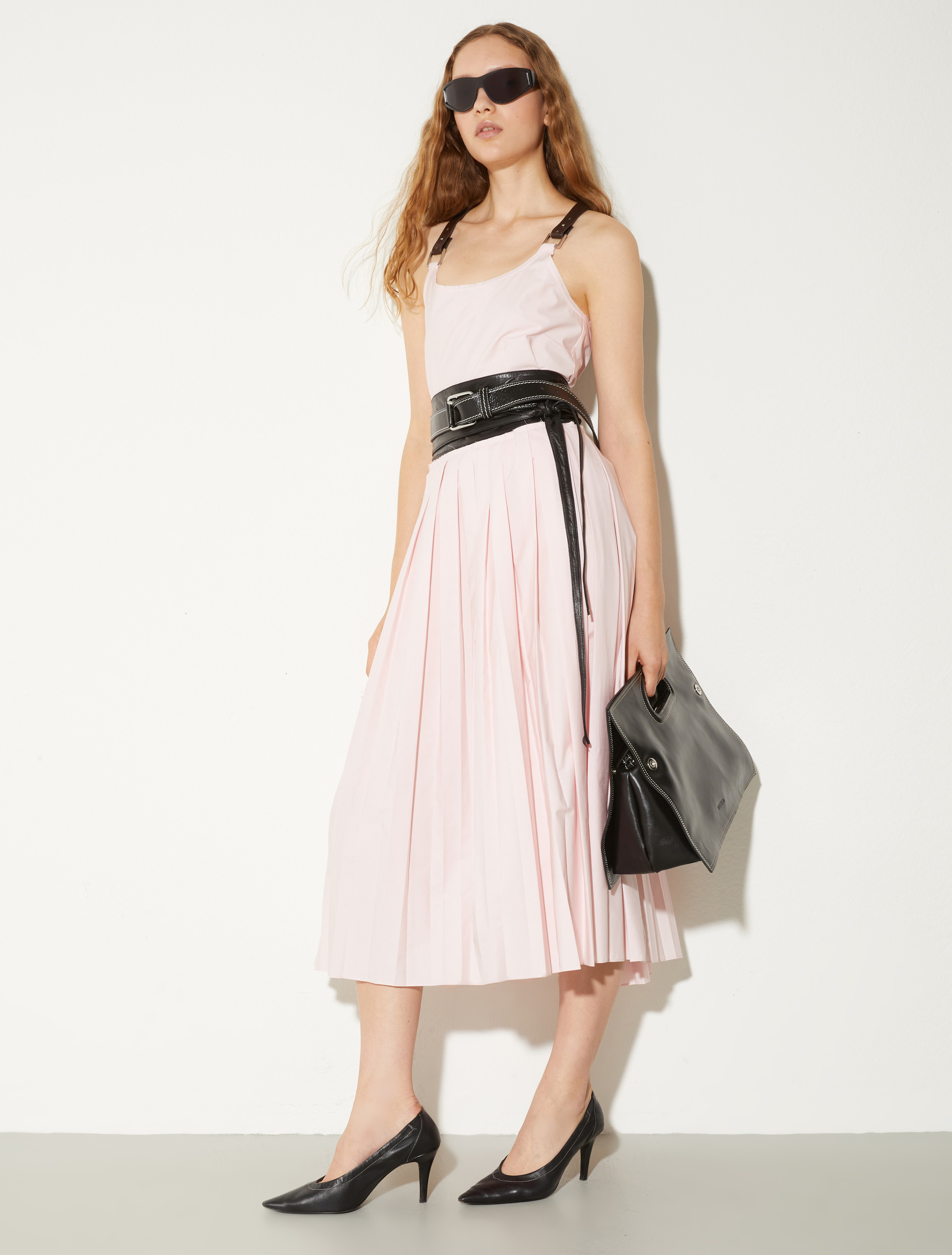 Vestido midi plisado de popelina - ROSA - MAX&Co. - 4