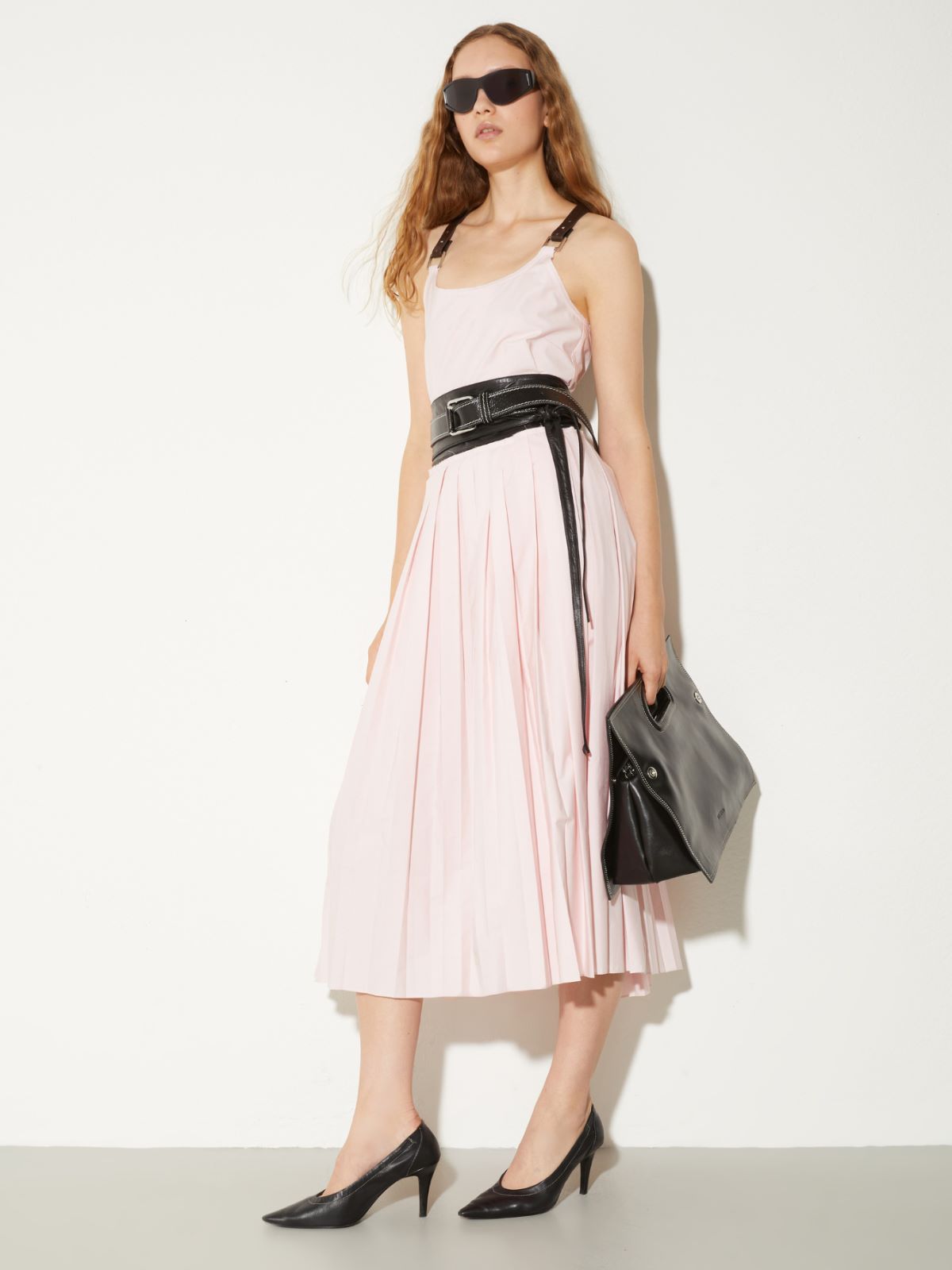 Vestido midi plisado de popelina - ROSA - MAX&Co. - 4