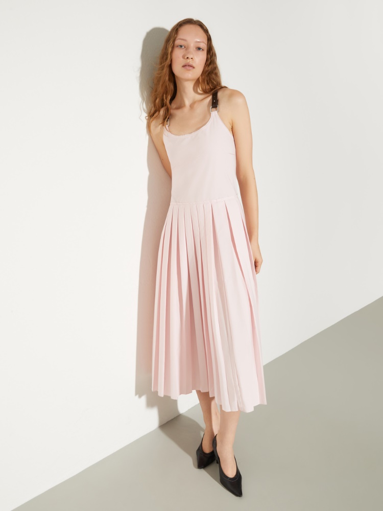 Vestido midi plisado de popelina - ROSA - MAX&Co.