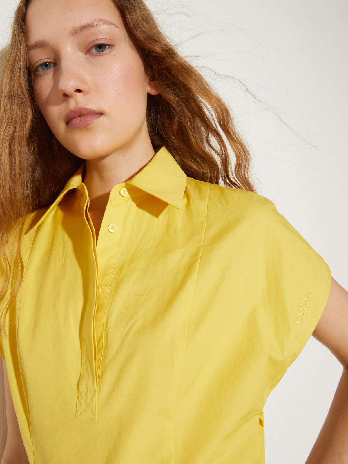 Poplin fit-and-flare dress - LIGHT YELLOW - MAX&Co. - 3
