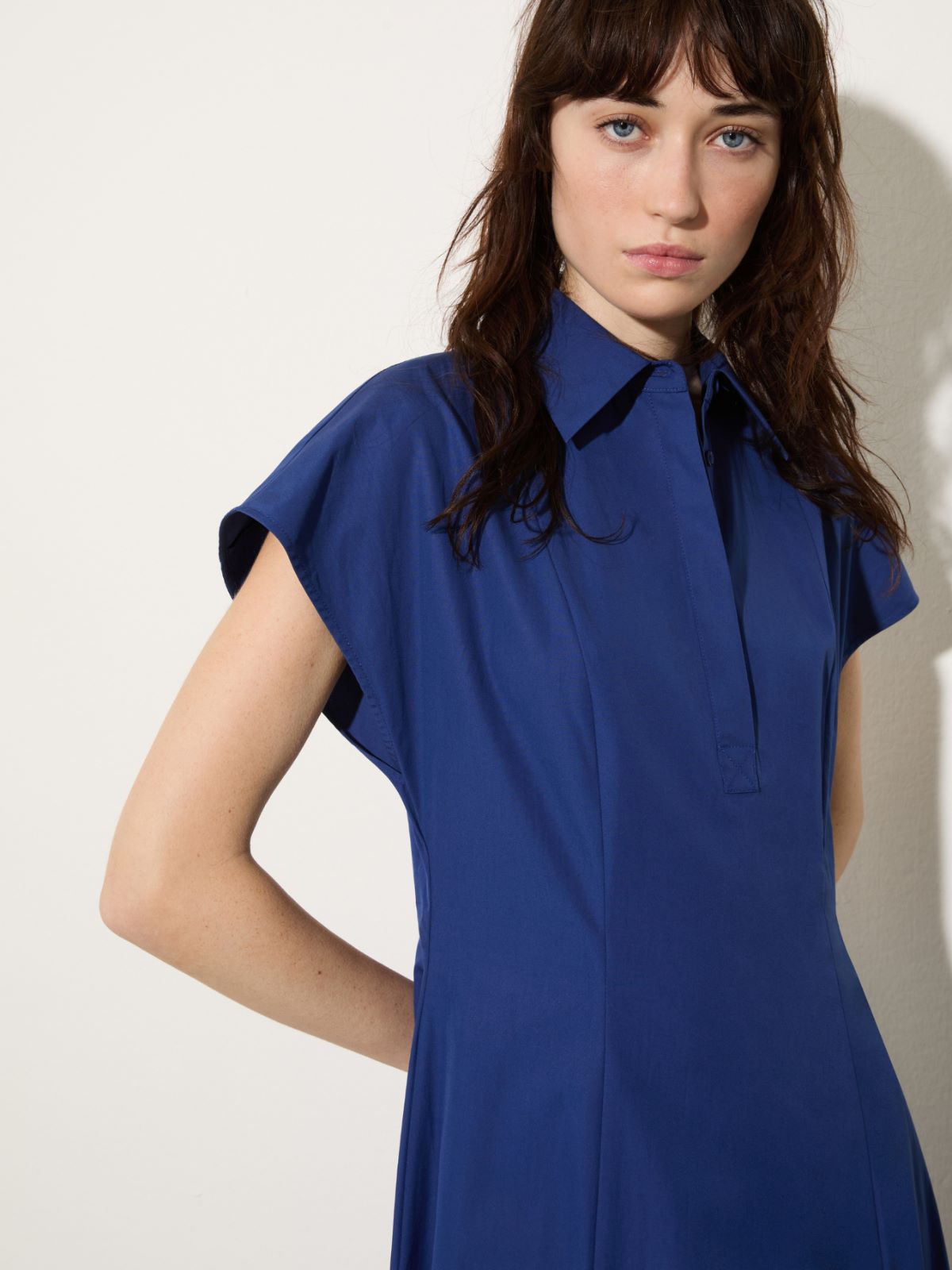 Poplin fit-and-flare dress - NAVY - MAX&Co. - 3