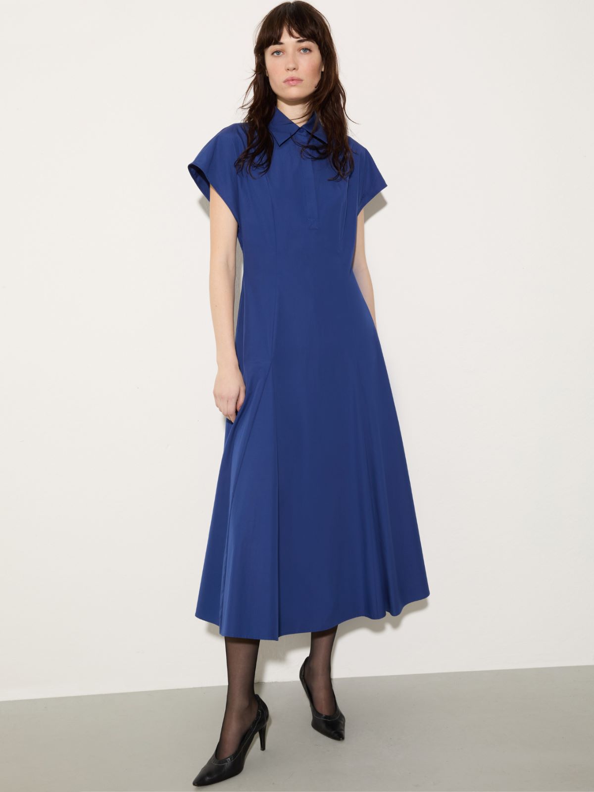 Poplin fit-and-flare dress - NAVY - MAX&Co.
