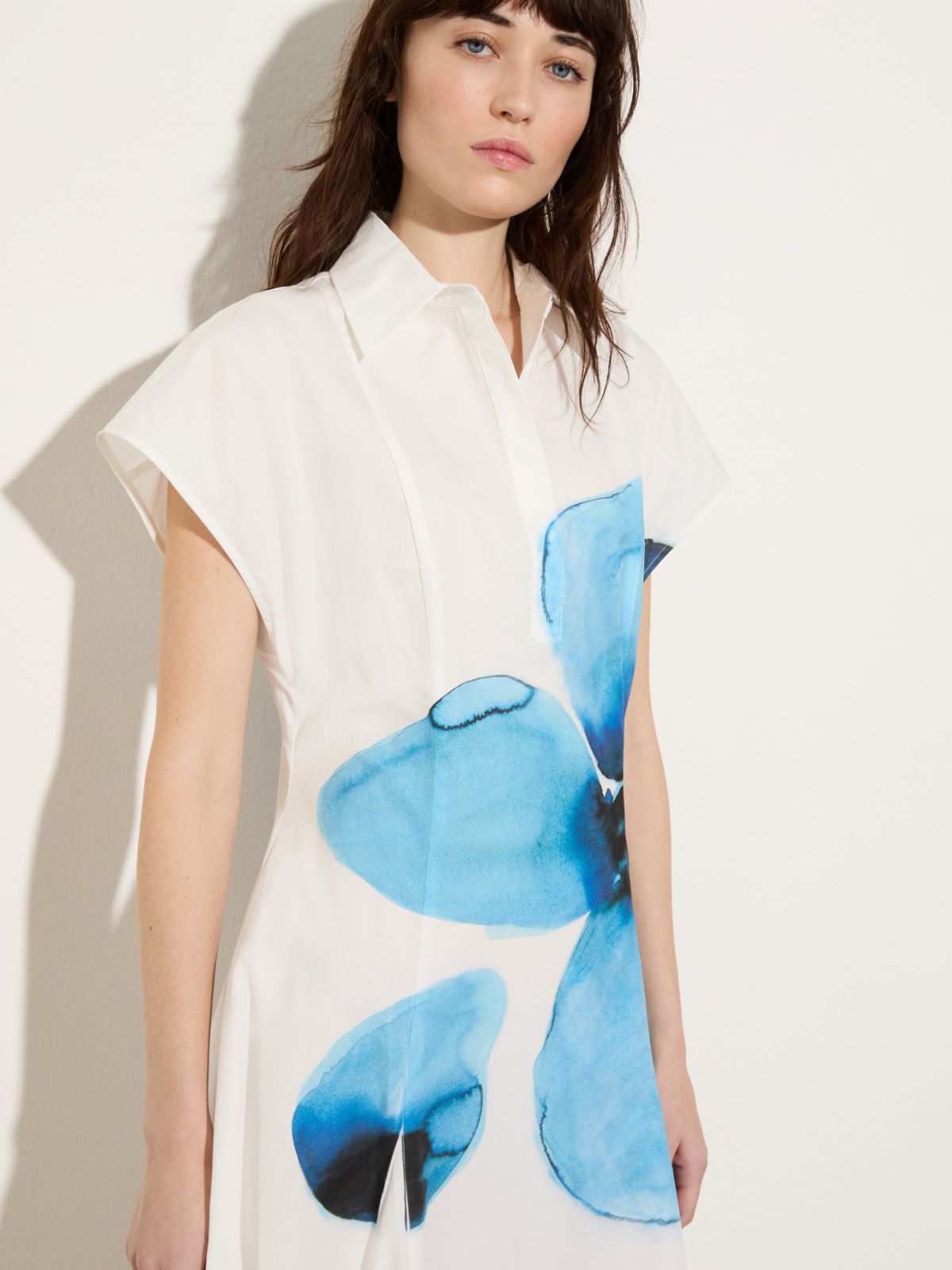 Poplin fit-and-flare dress - CREAM - MAX&Co. - 3