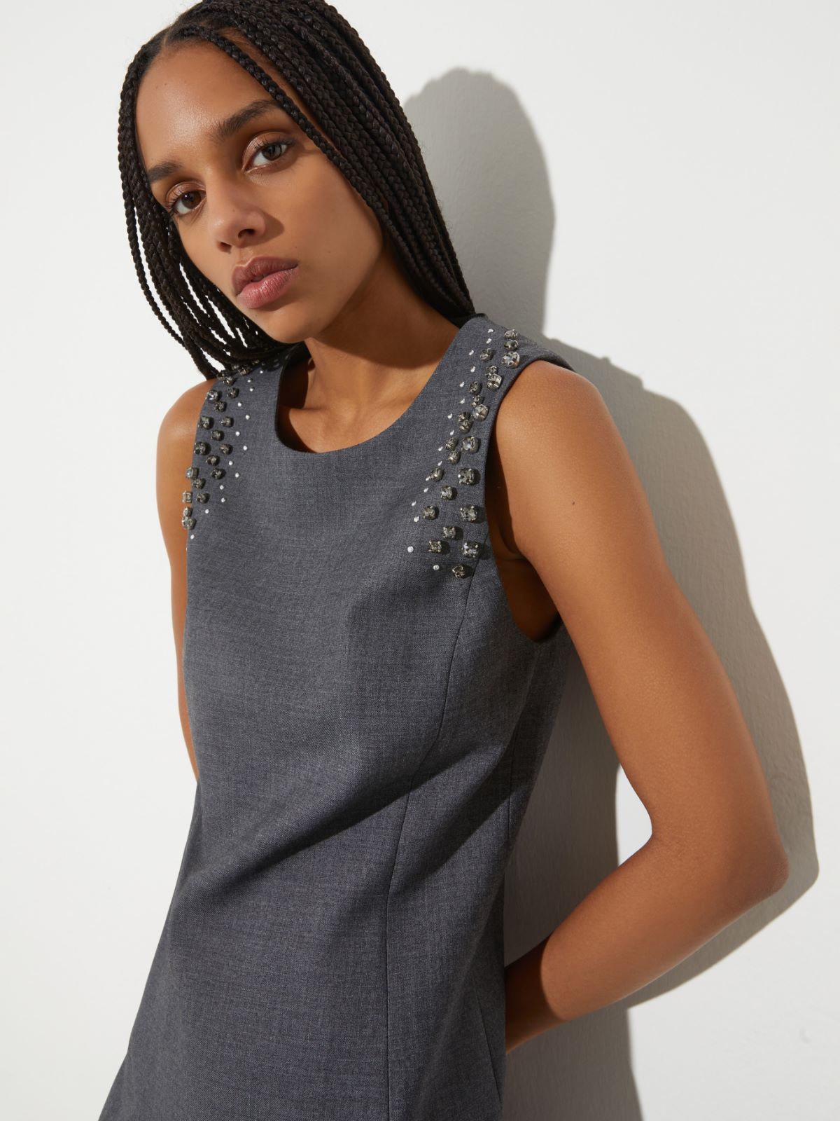 Robe fourreau en grisaille avec strass, gris | MAX&Co. Robe fourreau en grisaille avec strass - GRIS - MAX&Co. - 3