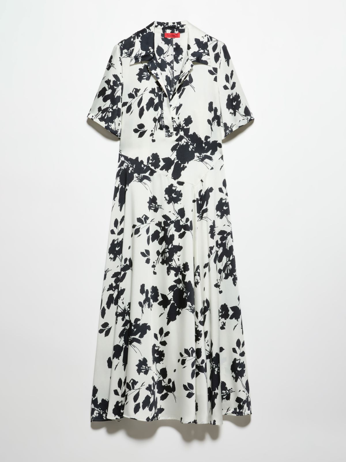 Floral twill midi dress, white | MAX&Co. Floral twill midi dress - WHITE - MAX&Co. - 5