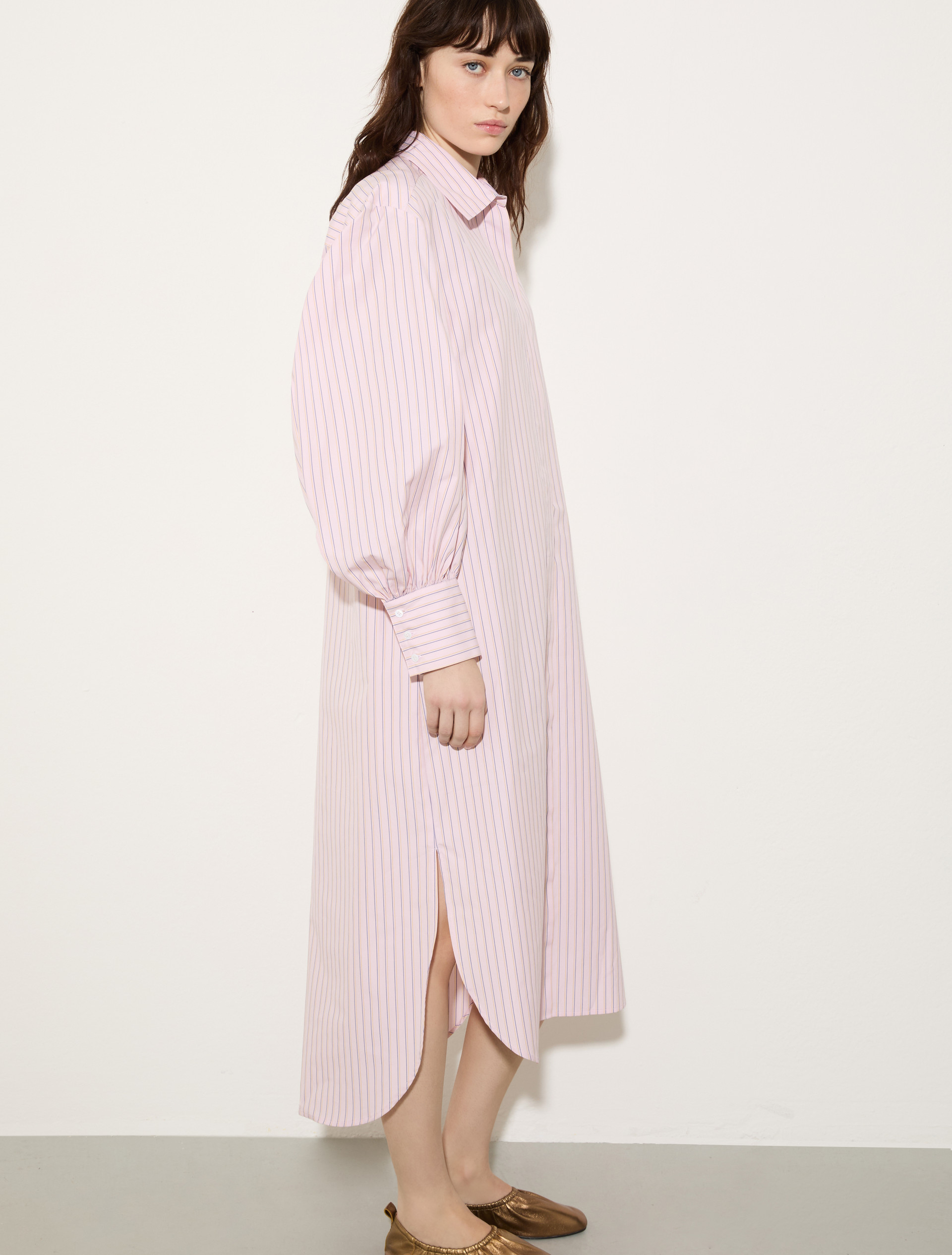 Cotton-poplin shirt dress, powder | MAX&Co. Cotton-poplin shirt dress - POWDER - MAX&Co. - 3