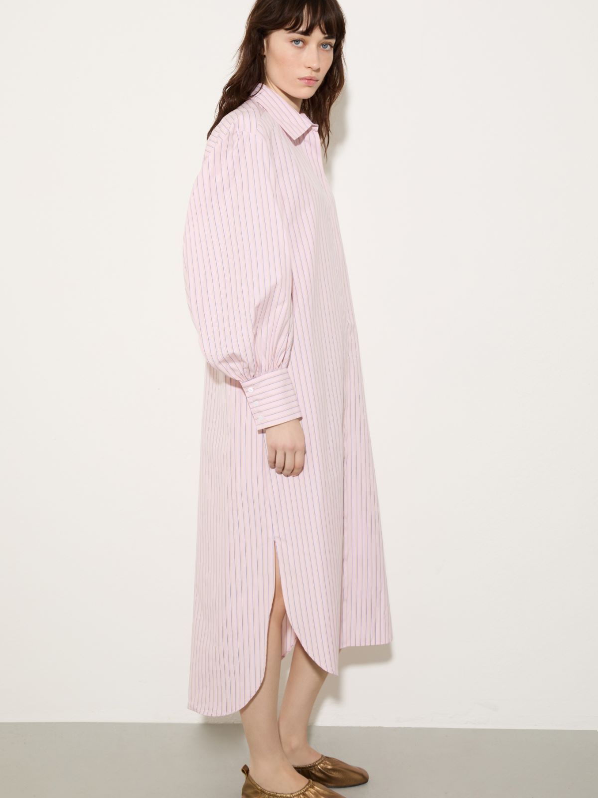 Cotton-poplin shirt dress, powder | MAX&Co. Cotton-poplin shirt dress - POWDER - MAX&Co. - 3
