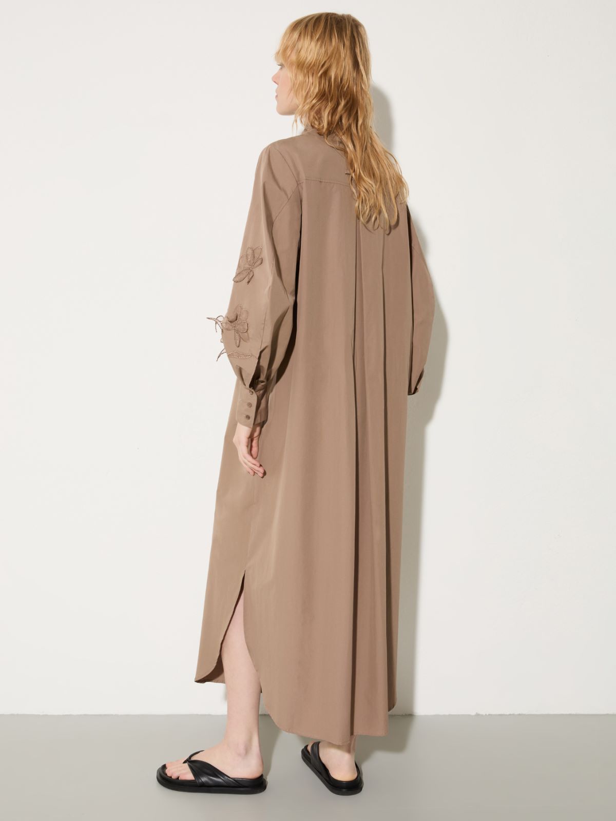 Embroidered poplin shirt dress - COCOA - MAX&Co. - 2