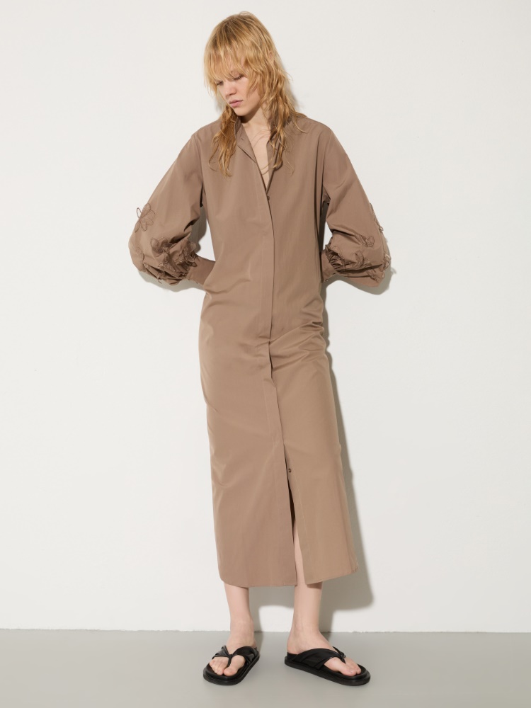 Embroidered poplin shirt dress - COCOA - MAX&Co.