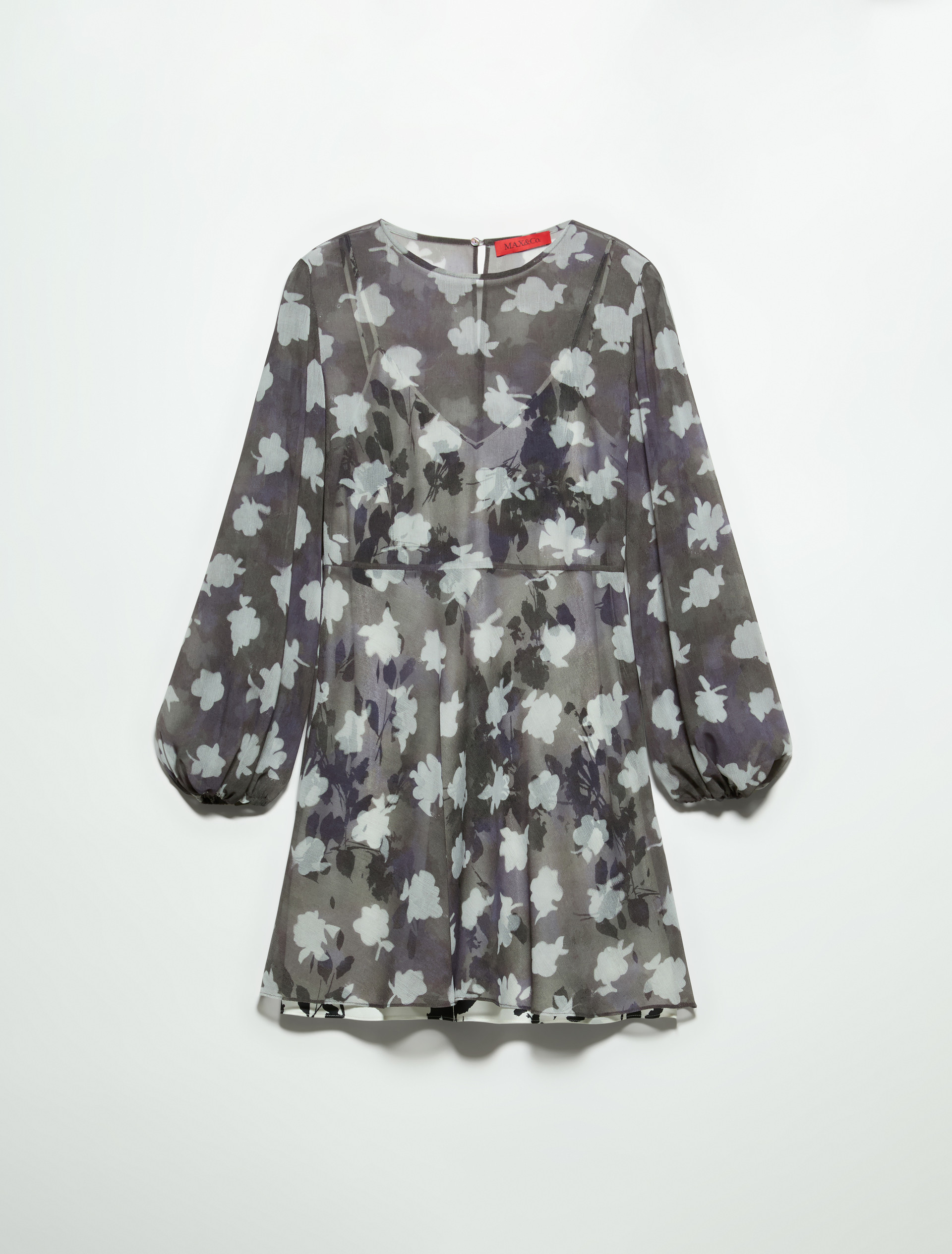 2-in-1 georgette and twill dress, navy | MAX&Co. 2-in-1 georgette and twill dress - NAVY - MAX&Co. - 5