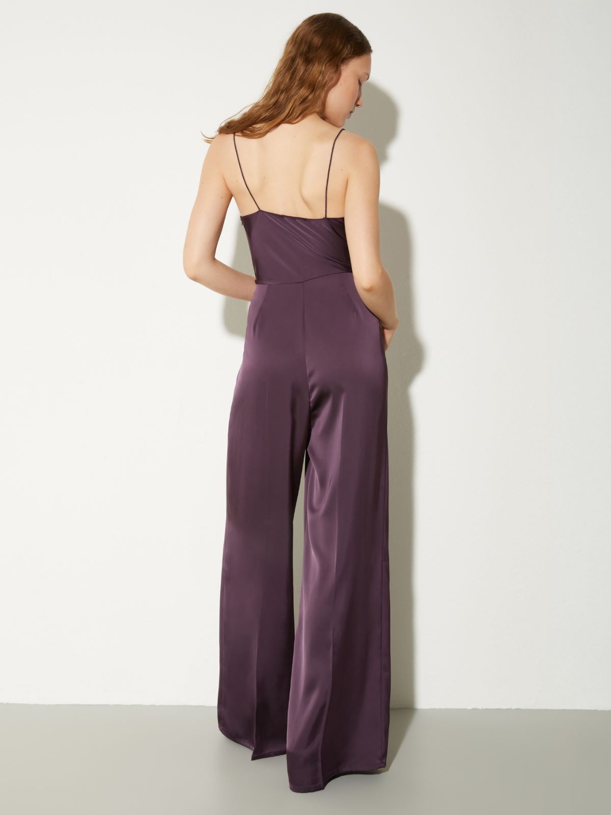 Fluid satin jumpsuit - AUBERGINE - MAX&Co. - 2