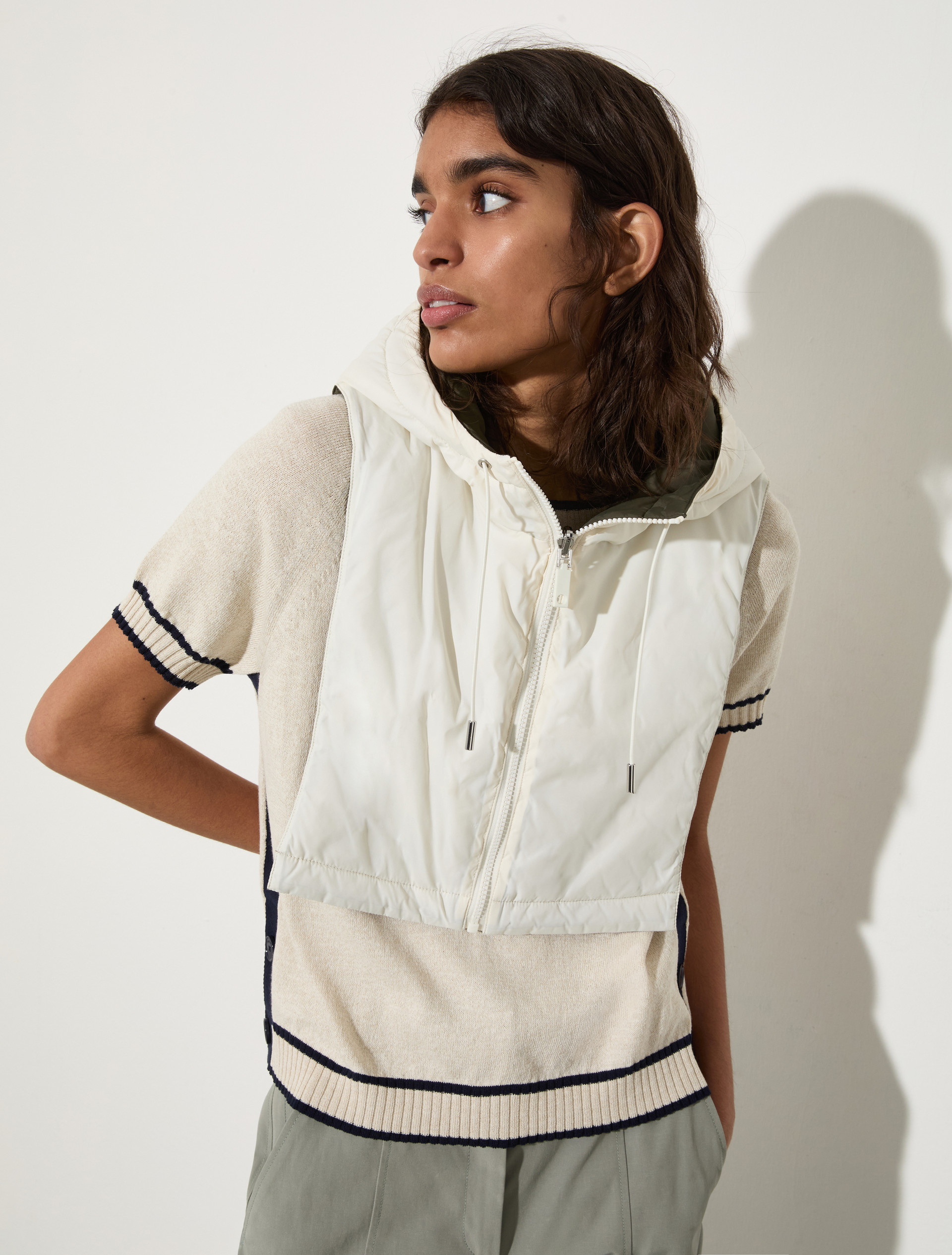 Reversible hooded collar, white | MAX&Co. Reversible hooded collar - WHITE - MAX&Co.