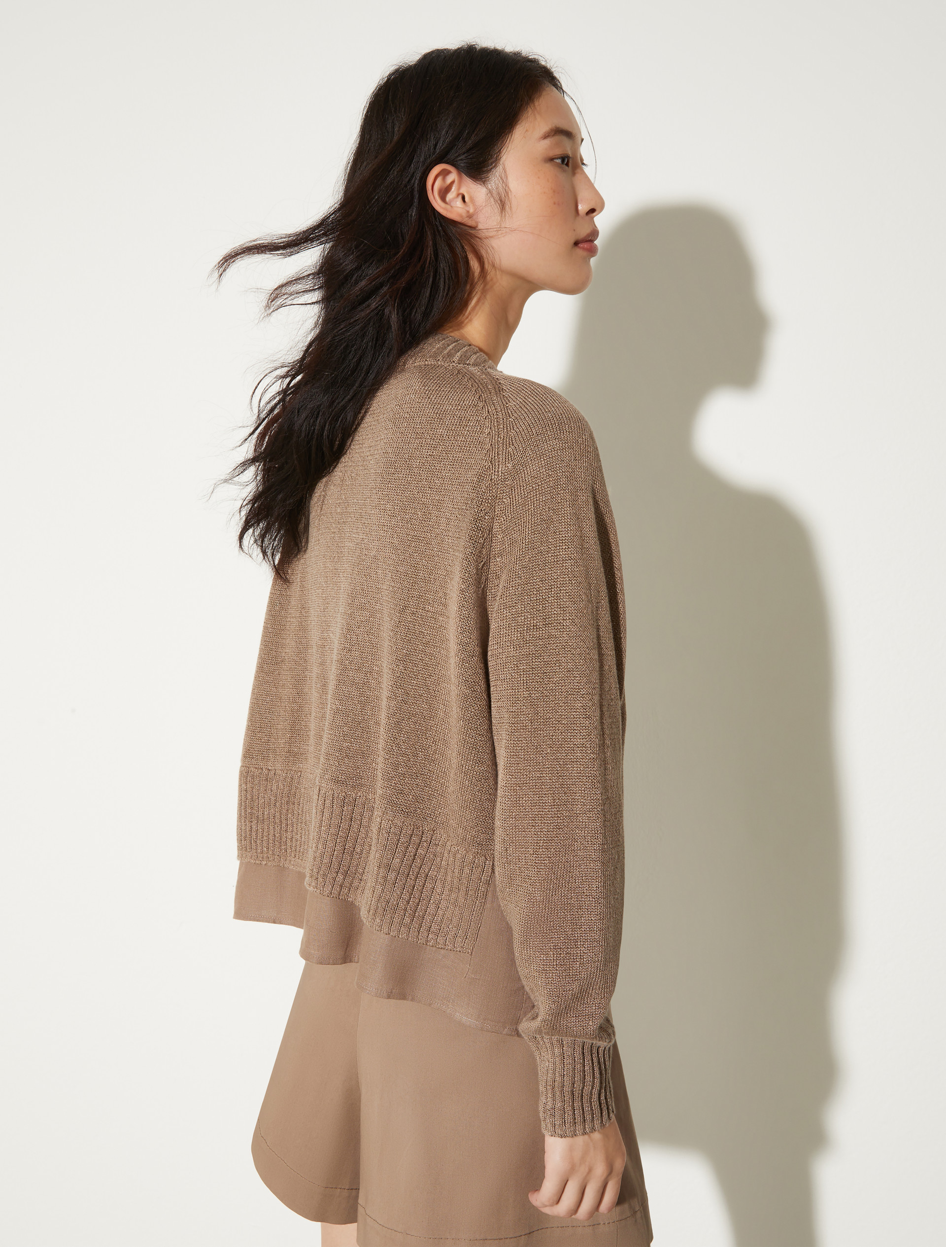 Cardigan en maille de lin mélangé - NOISETTE - MAX&Co. - 2