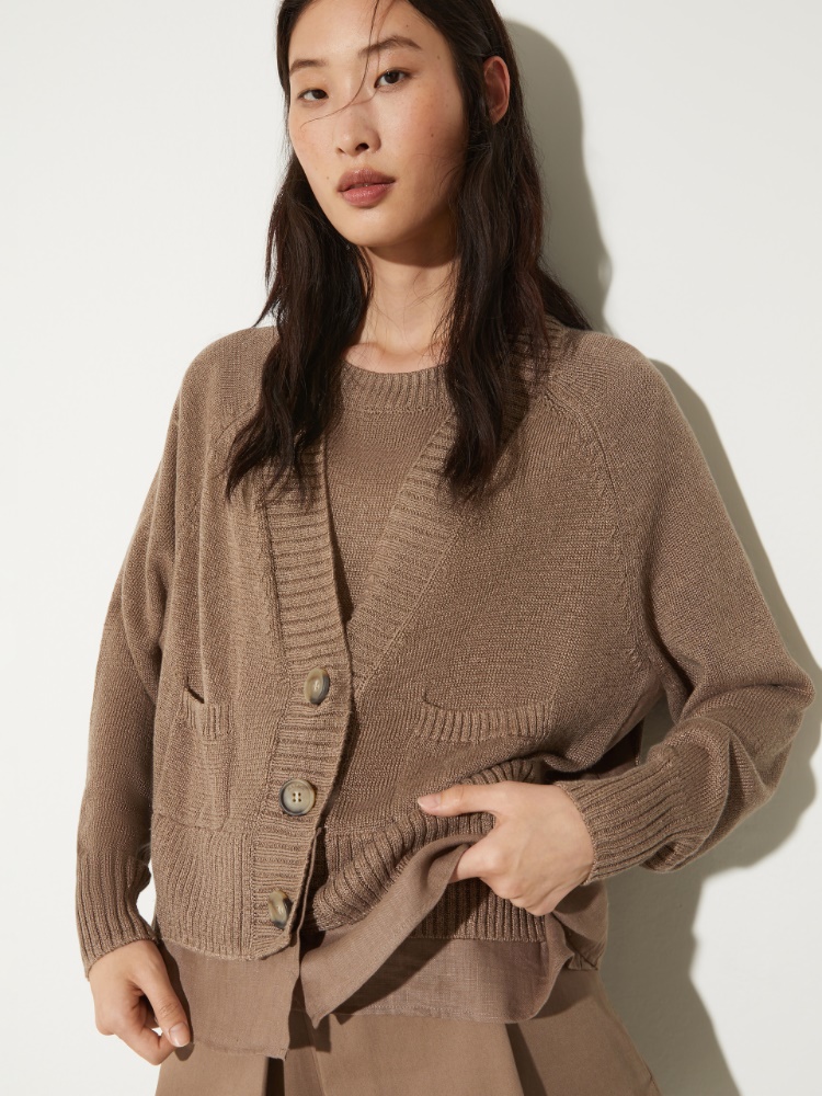 Linen-blend knitted cardigan - MAX&Co. - 3
