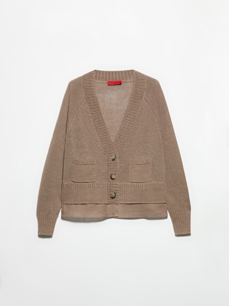 Cardigan en maille de lin mélangé - NOISETTE - MAX&Co.