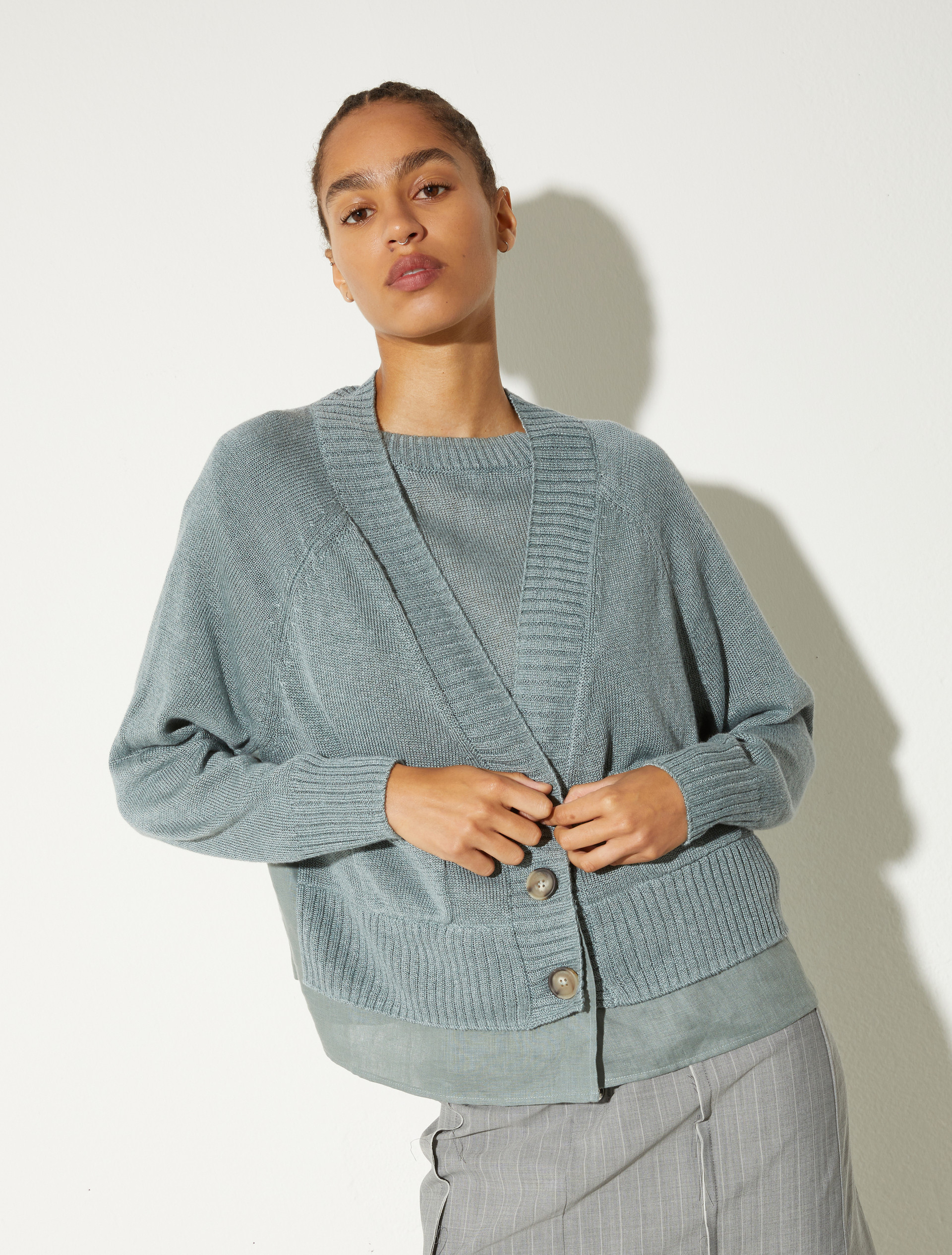 [デット]  リネン コンビ カーディガン - QUARTZ - MAX&Co. - 4