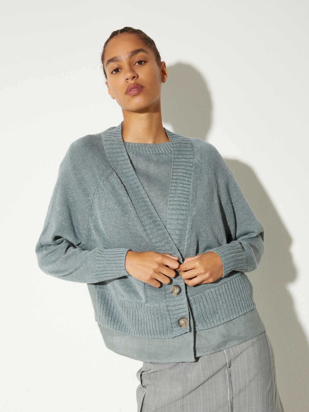 [デット]  リネン コンビ カーディガン - QUARTZ - MAX&Co. - 4