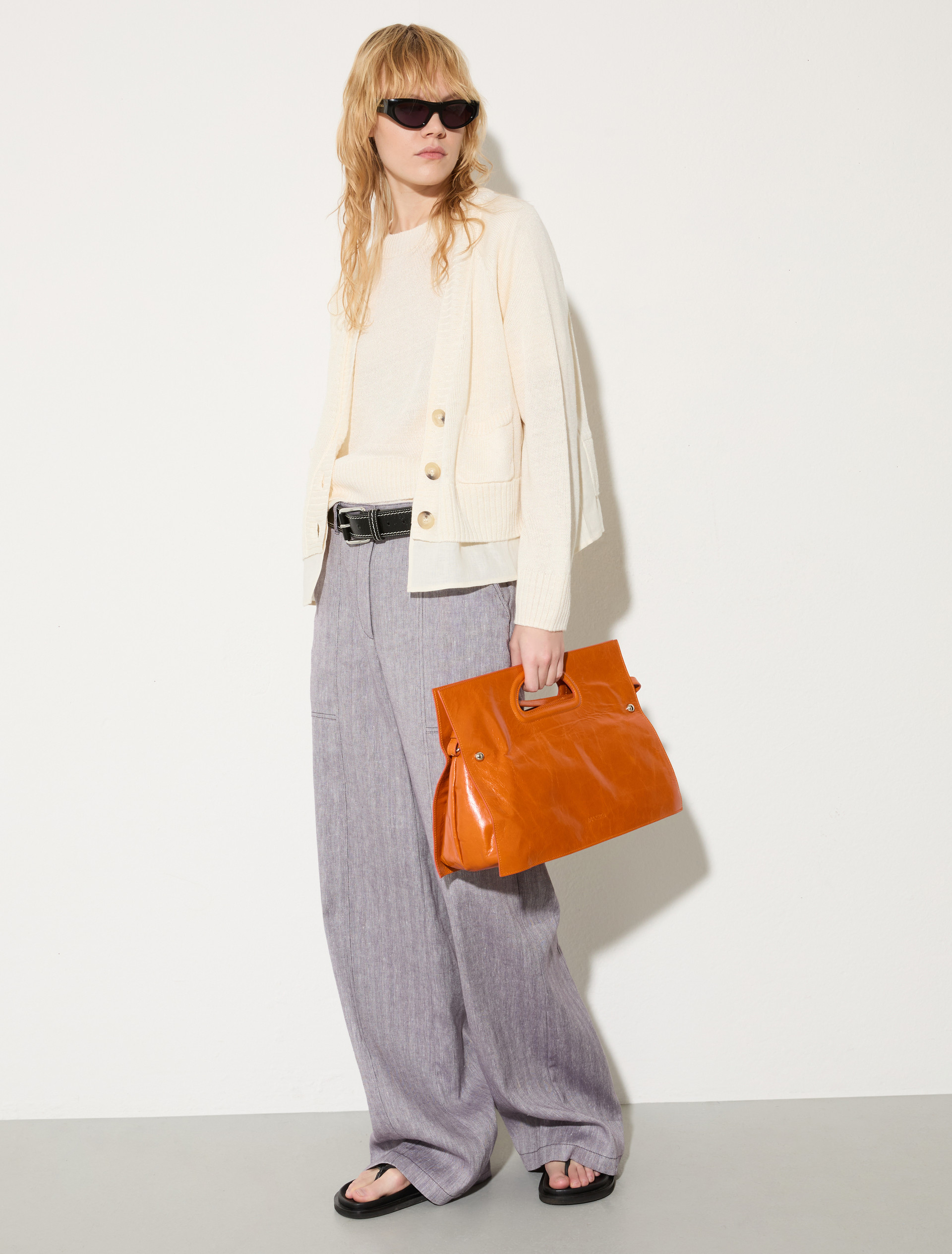 Cardigan en maille de lin mélangé - LAIT - MAX&Co. - 4