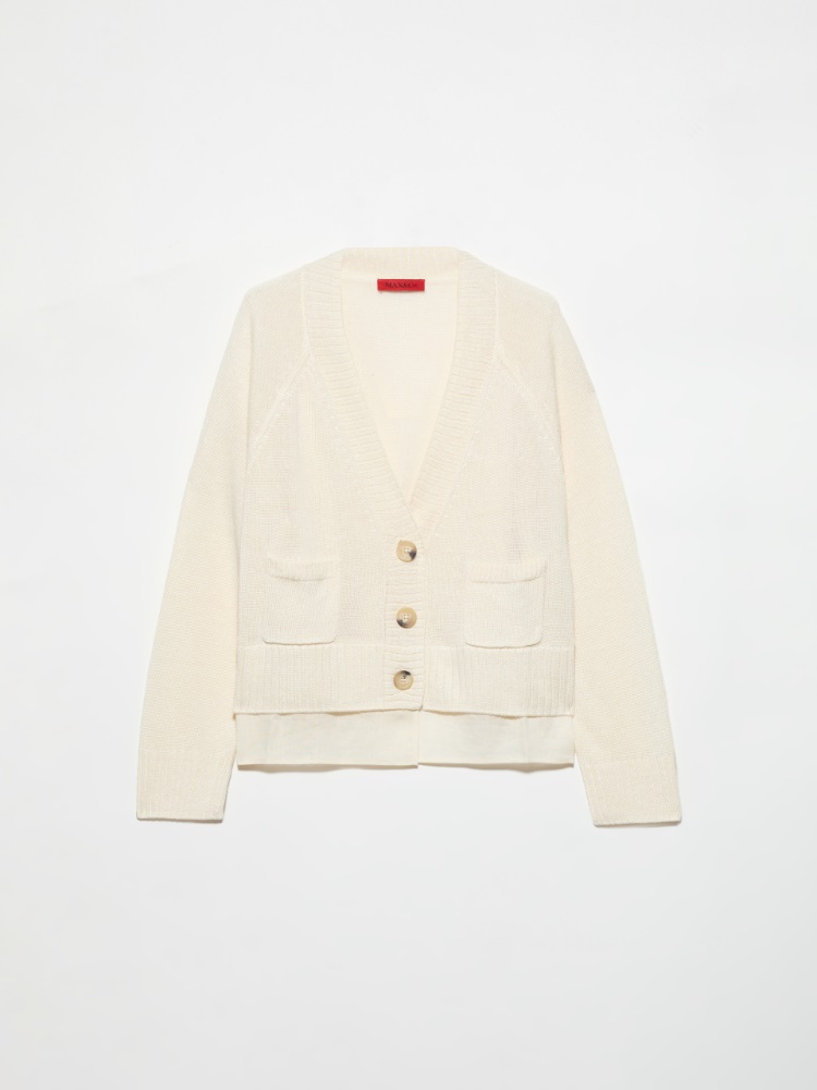 Cardigan en maille de lin mélangé - LAIT - MAX&Co.