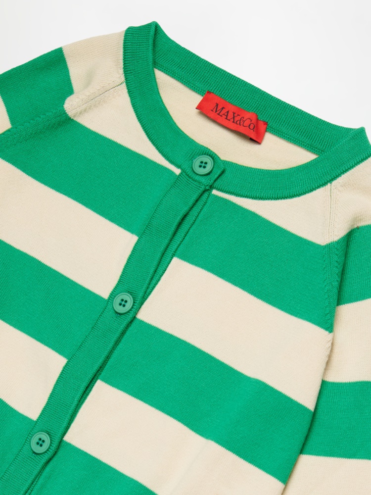 Cardigan à rayures avec logo KID - MAX&Co. - 3