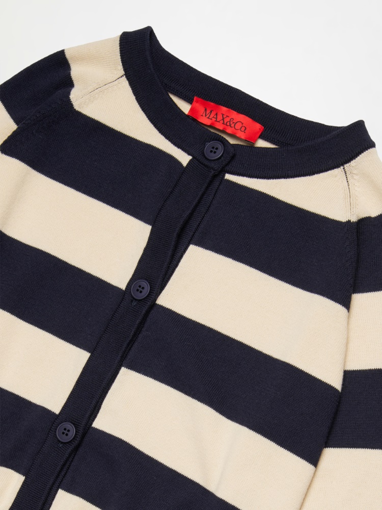 Cardigan à rayures avec logo KID - MAX&Co. - 3