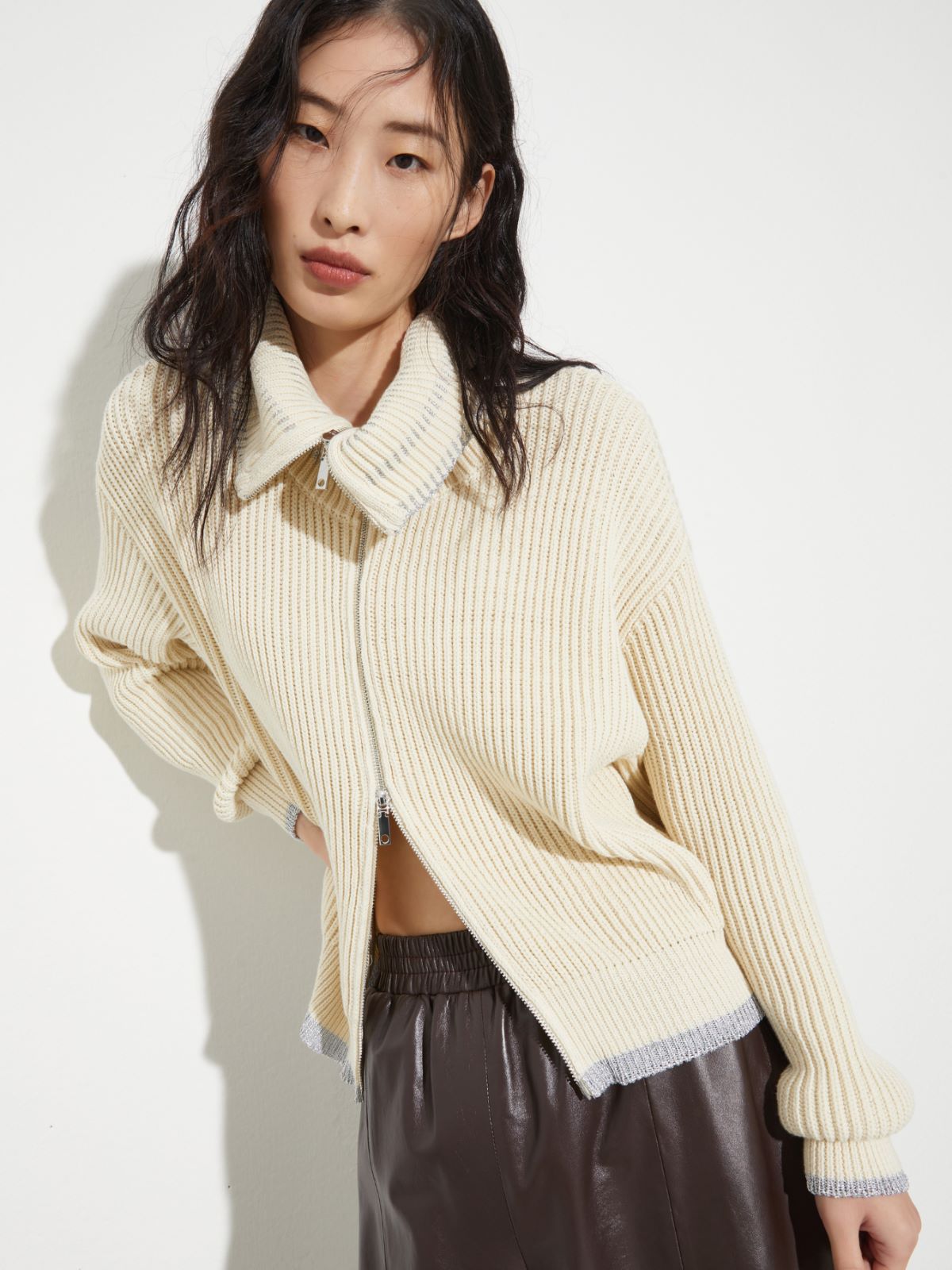 Fisherman’s rib knitted jacket, milk | MAX&Co. Fisherman’s rib knitted jacket - MILK - MAX&Co. - 6