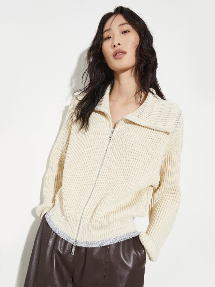 Fisherman’s rib knitted jacket Fisherman’s rib knitted jacket - MILK - MAX&Co.