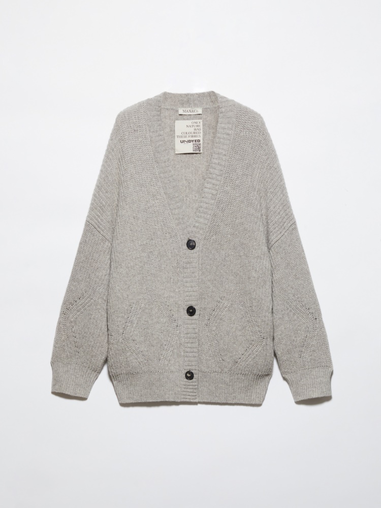 Undyed wool-blend cardigan - SAND - MAX&Co.
