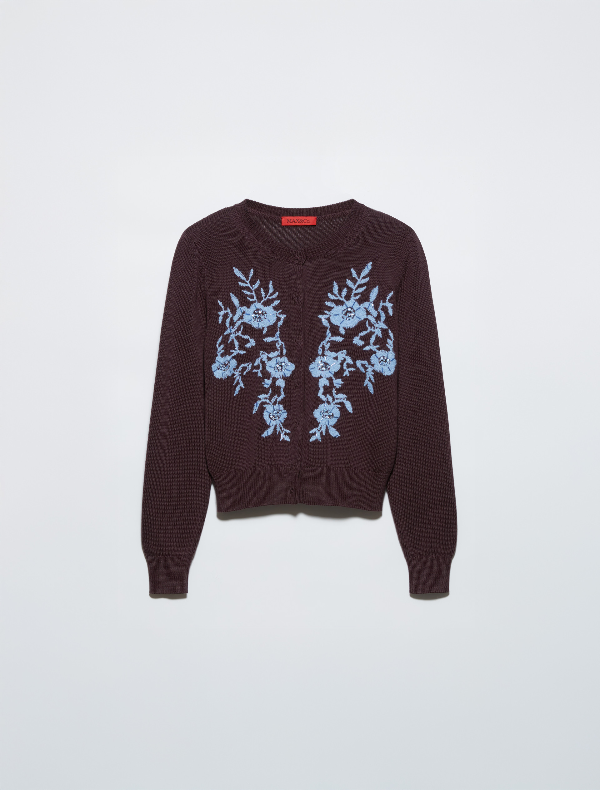 Cardigan con ricami floreali, bordeaux | MAX&Co. Cardigan con ricami floreali - BORDEAUX - MAX&Co. - 5
