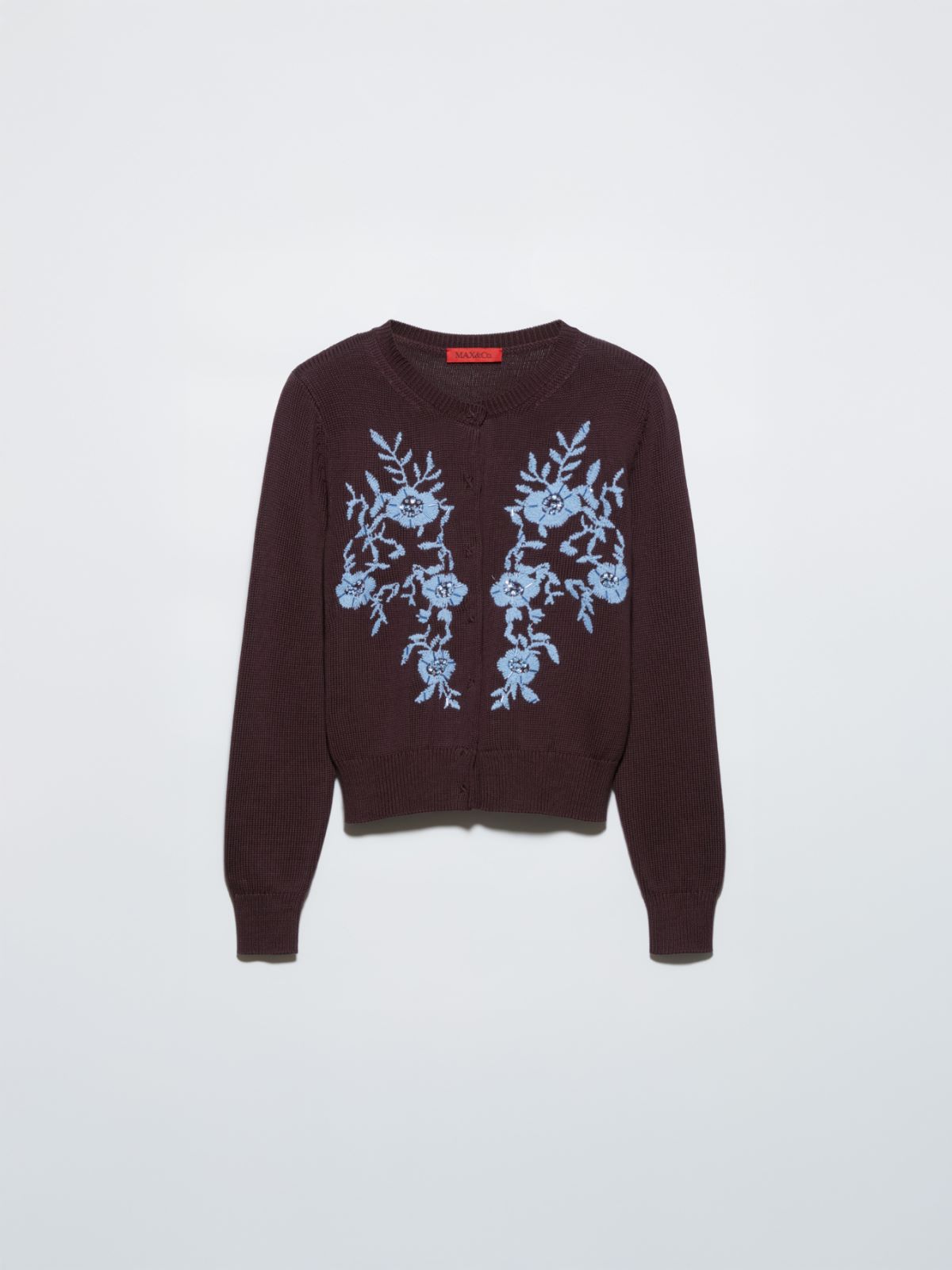 Cardigan con ricami floreali, bordeaux | MAX&Co. Cardigan con ricami floreali - BORDEAUX - MAX&Co. - 5