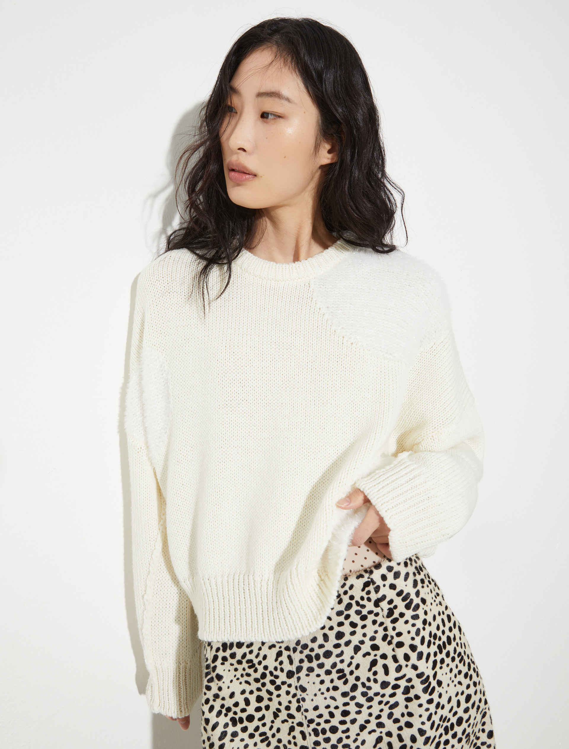 Polka dot wool-blend jumper, milk | MAX&Co. Polka dot wool-blend jumper - MILK - MAX&Co.