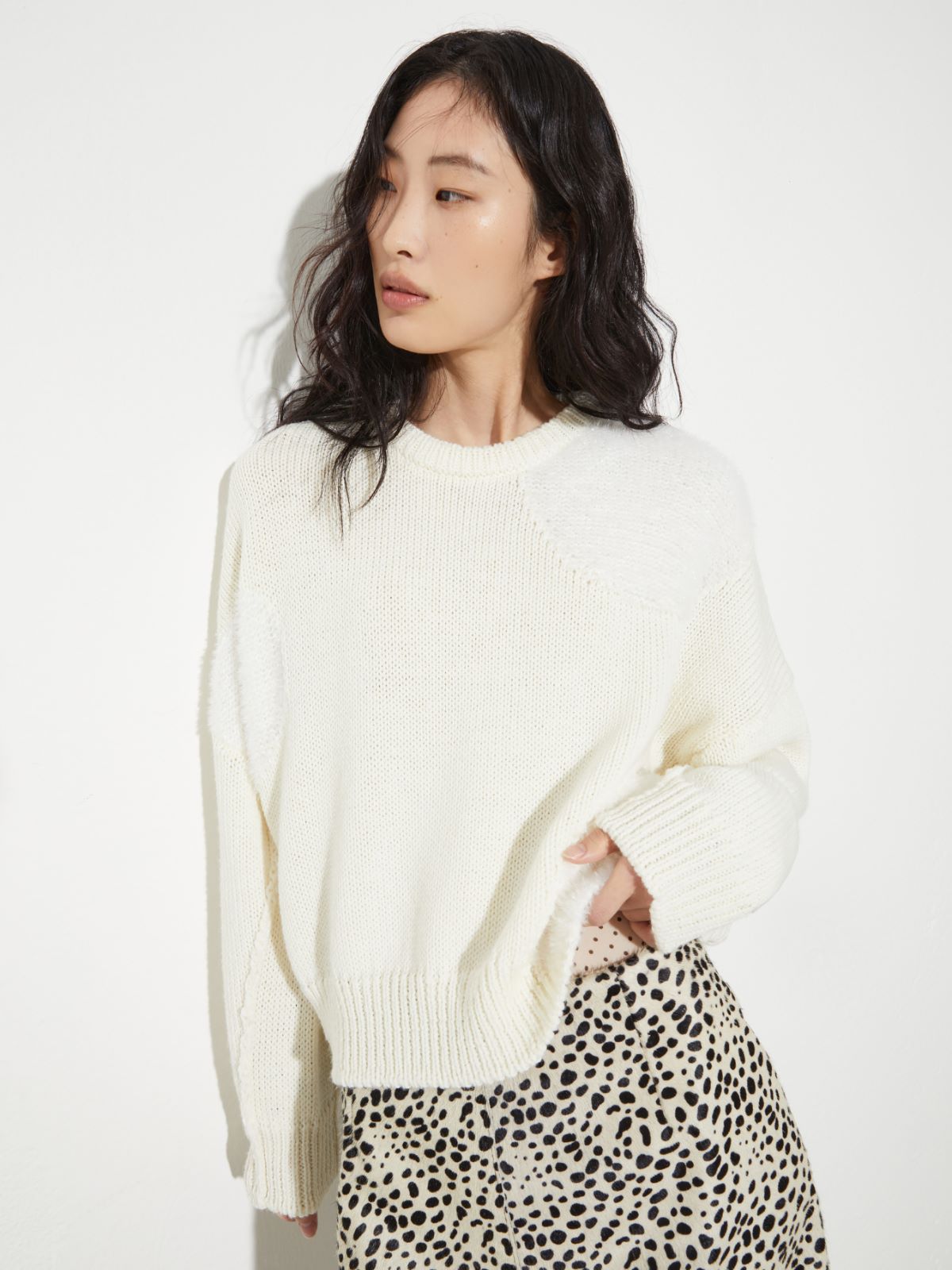Polka dot wool-blend jumper, milk | MAX&Co. Polka dot wool-blend jumper - MILK - MAX&Co.