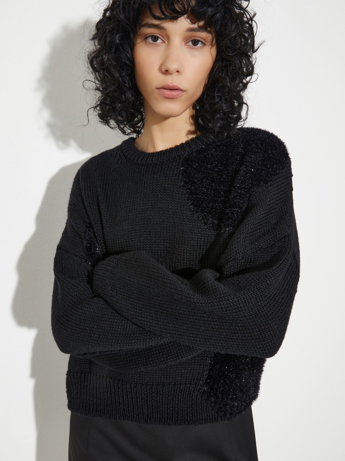 Polka dot wool-blend jumper, black | MAX&Co. Polka dot wool-blend jumper - BLACK - MAX&Co. - 6