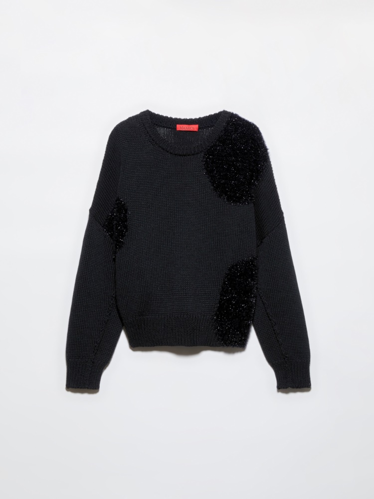 Polka dot wool-blend jumper - BLACK - MAX&Co.