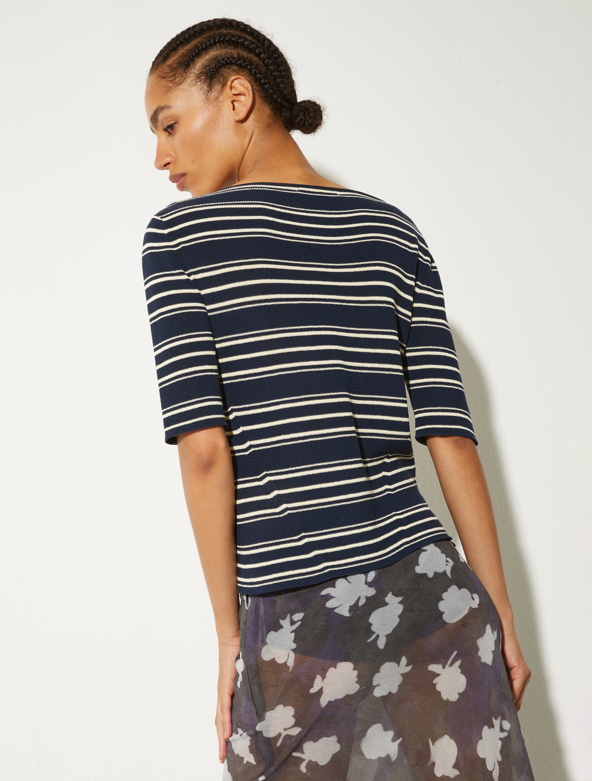 Crepe knitted T-shirt - NAVY - MAX&Co. - 2