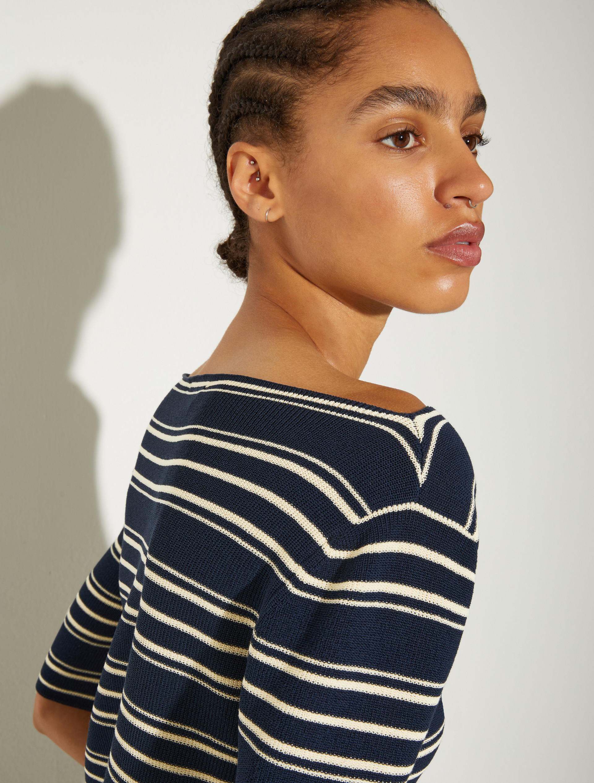 Crepe knitted T-shirt - NAVY - MAX&Co. - 3