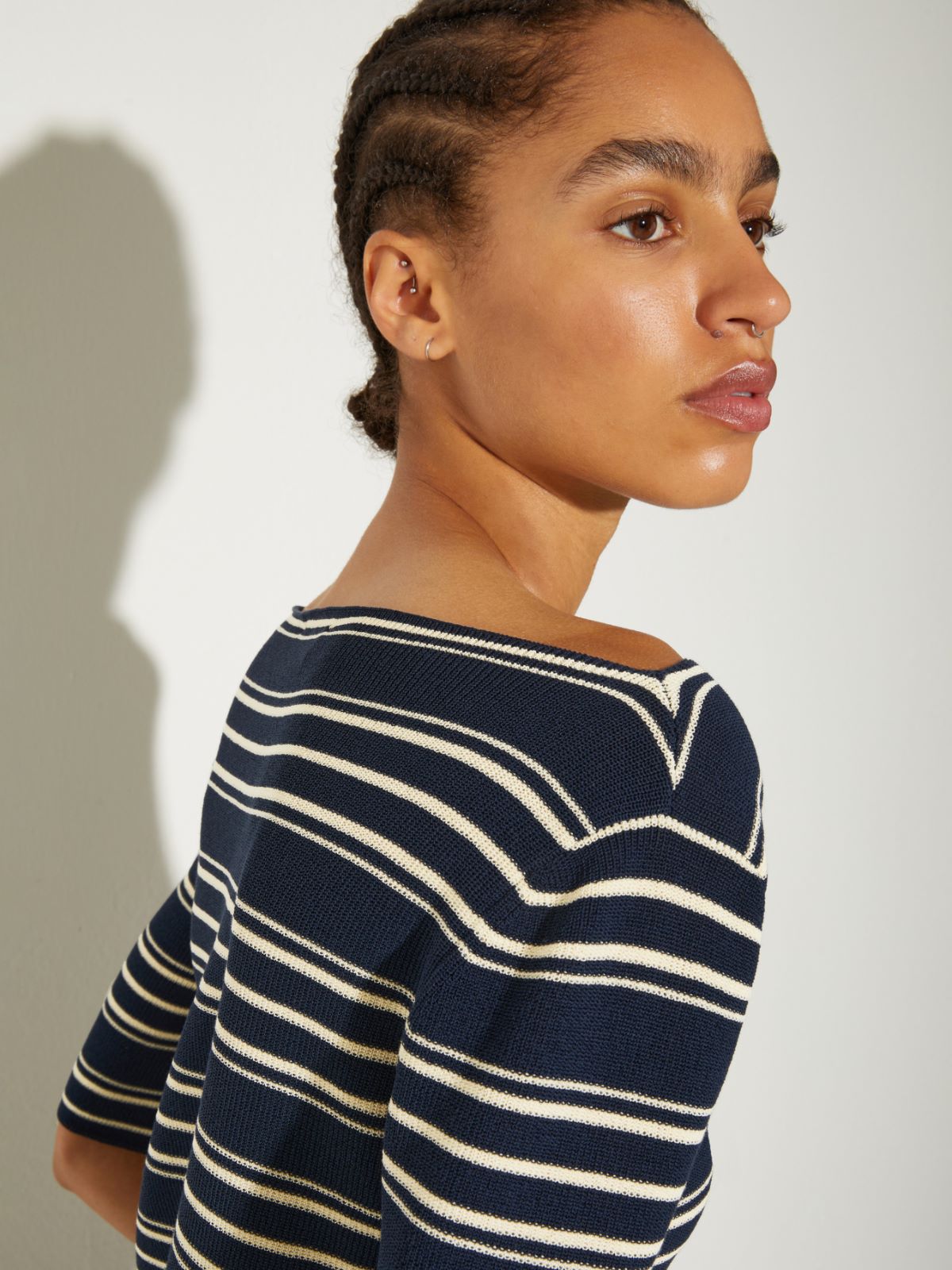 Crepe knitted T-shirt - NAVY - MAX&Co. - 3