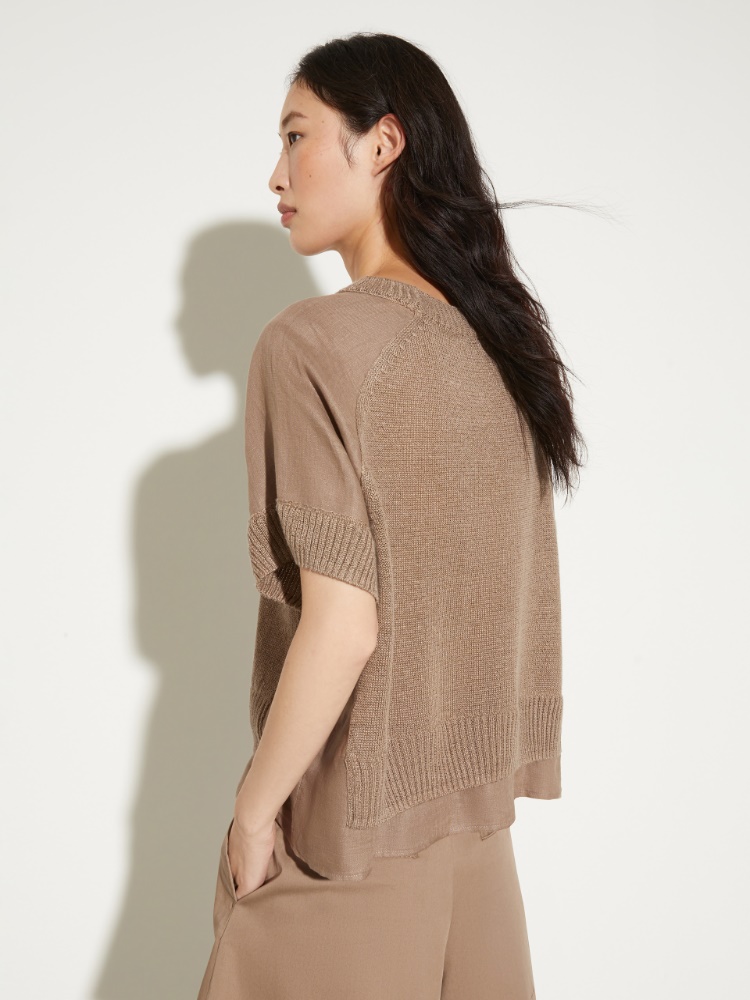 Linen-blend knitted T-shirt - MAX&Co. - 2