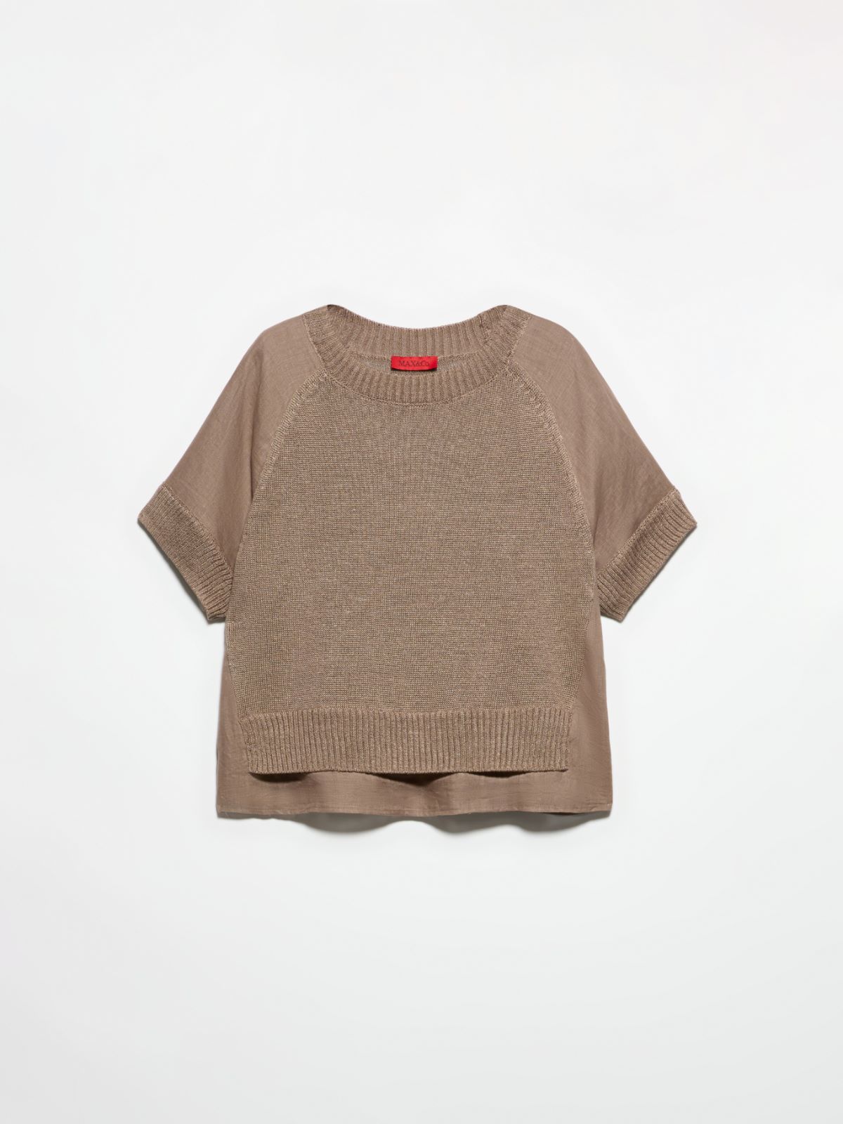 T-shirt en maille de lin mélangé - NOISETTE - MAX&Co. - 5