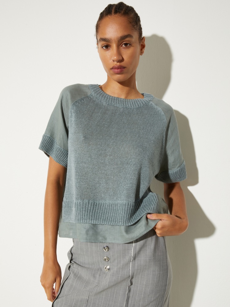 [ポンポーザ]  リネン コンビ  Tシャツ - QUARTZ - MAX&Co.