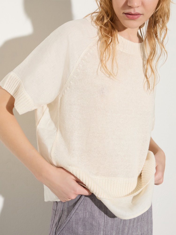 Linen-blend knitted T-shirt - MAX&Co. - 3