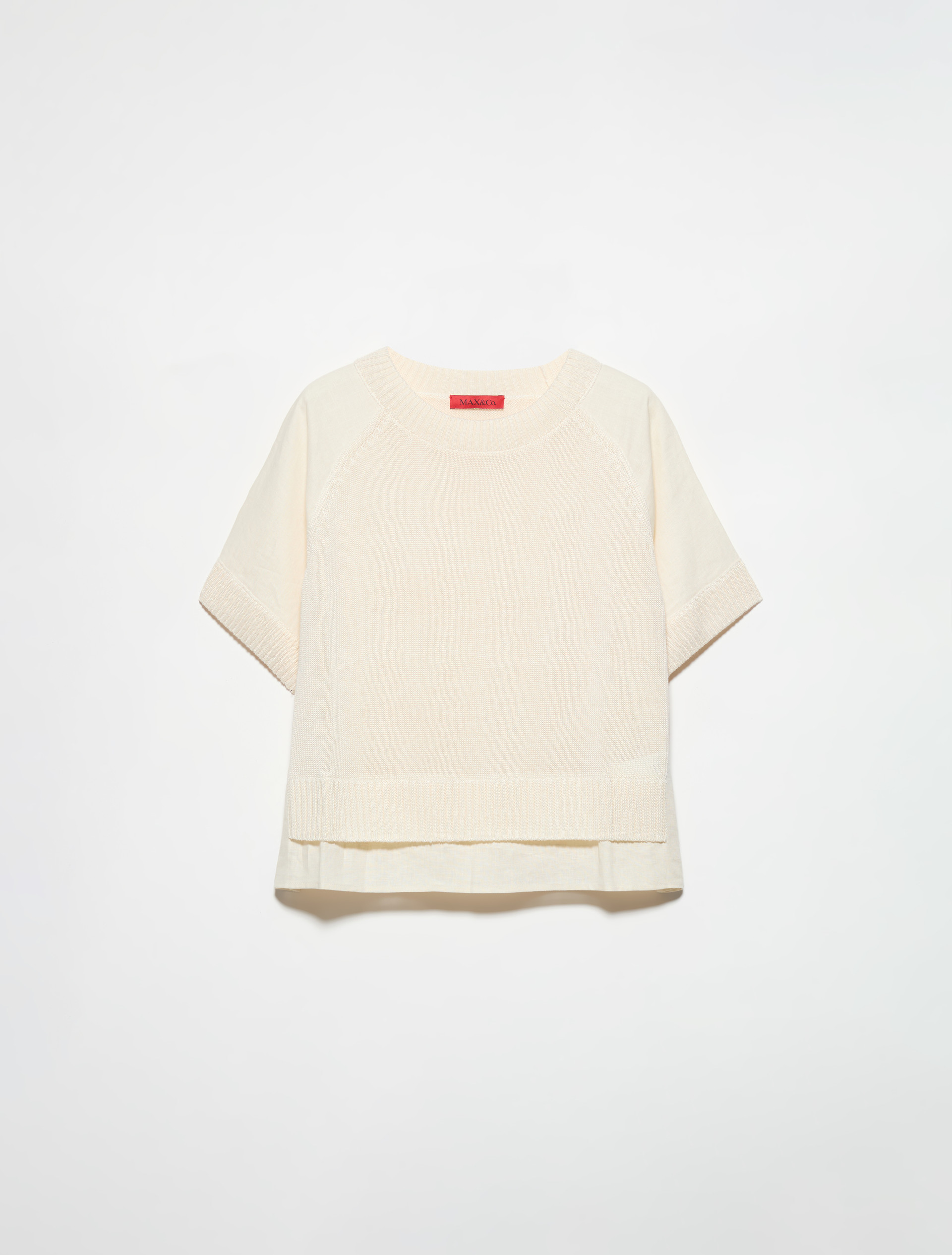 T-shirt en maille de lin mélangé - LAIT - MAX&Co. - 5