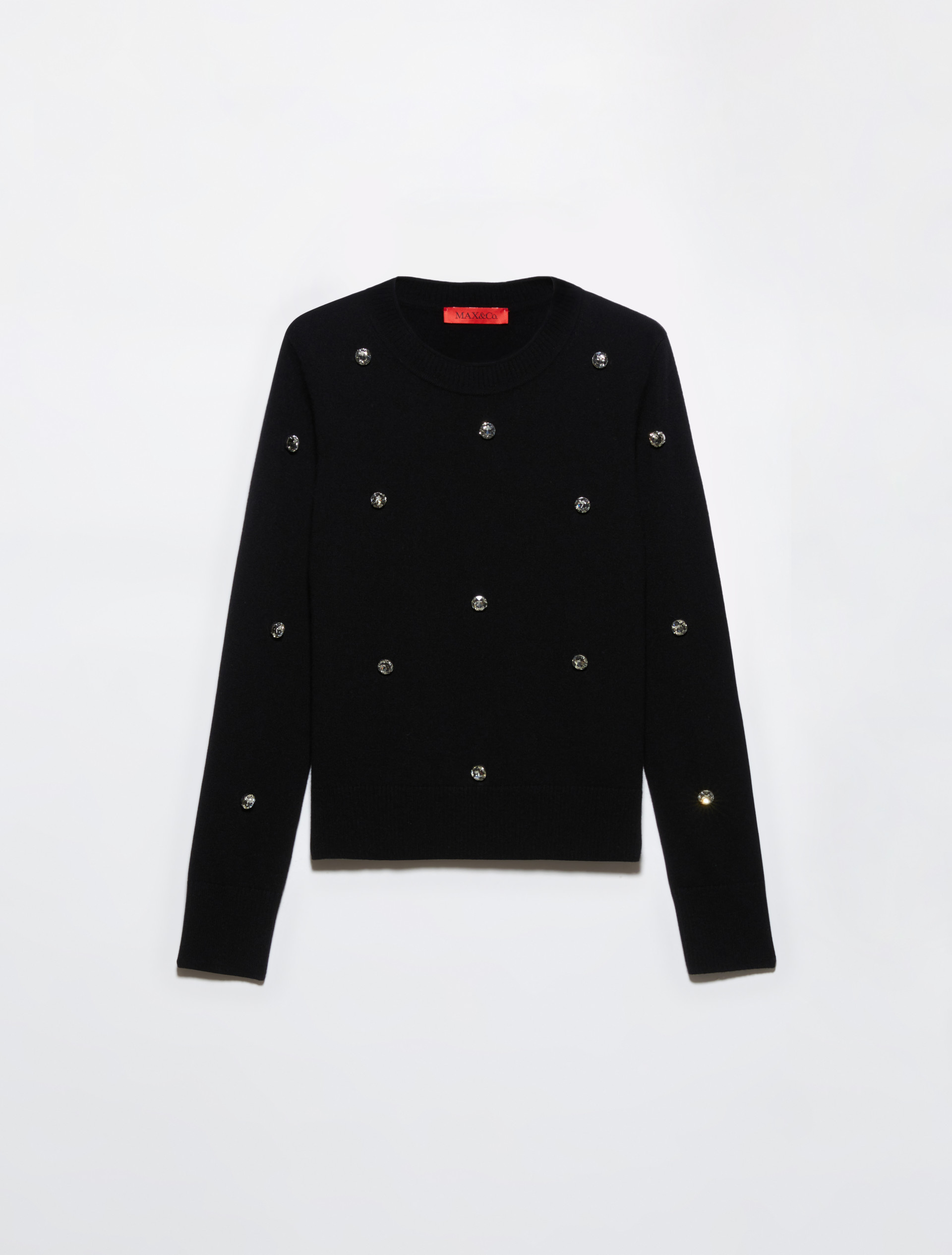 Rhinestone-embroidered jumper, black | MAX&Co. Rhinestone-embroidered jumper - BLACK - MAX&Co. - 5