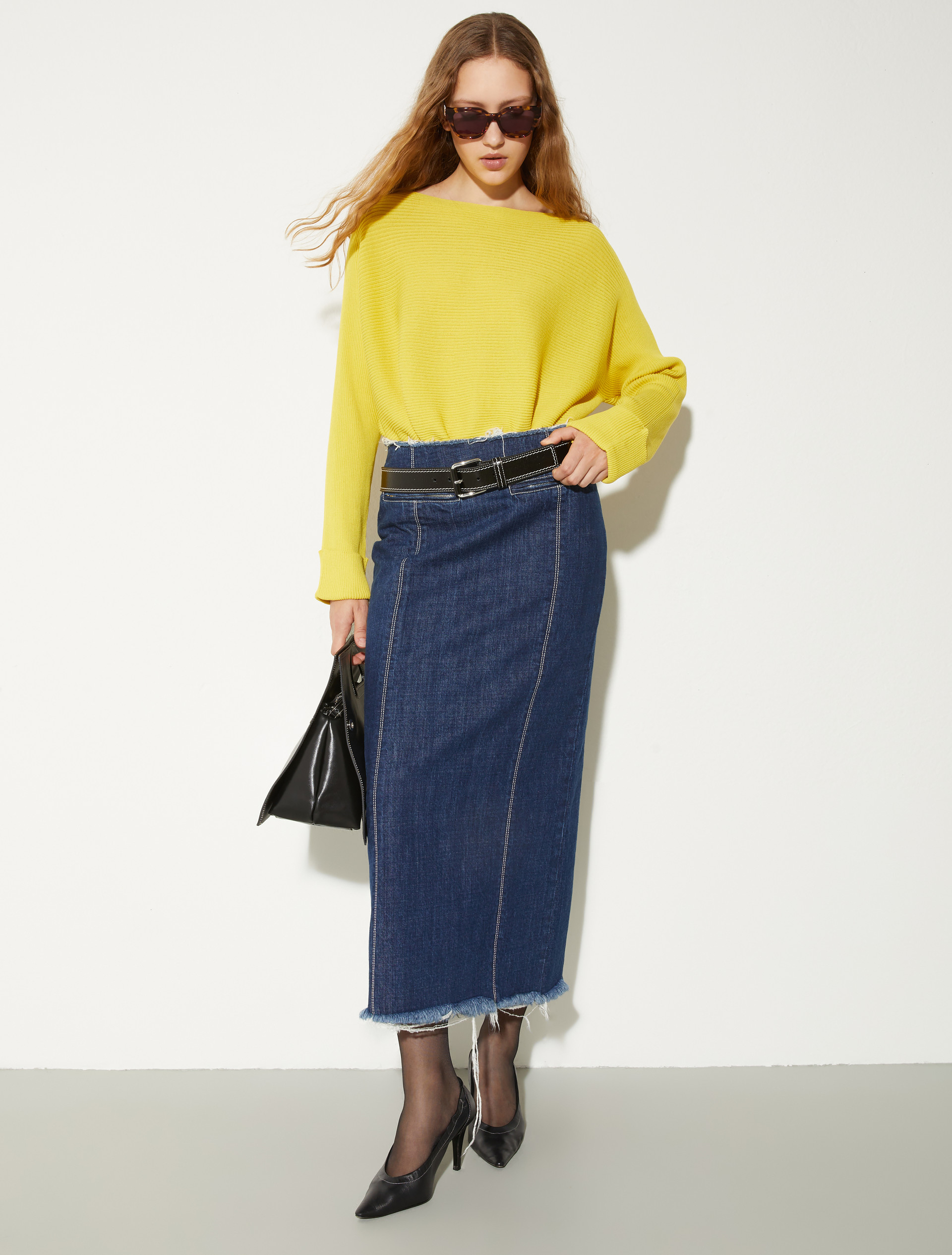 Horizontal rib-knit sweater, yellow | MAX&Co. Horizontal rib-knit sweater - YELLOW - MAX&Co. - 4