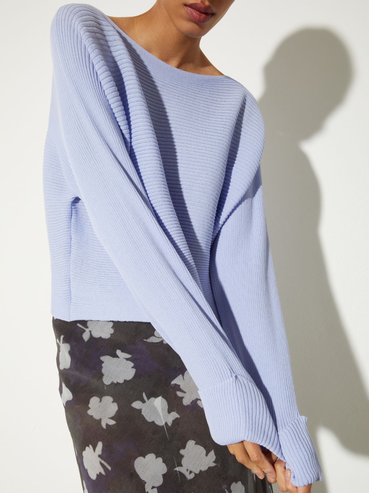 Horizontal rib-knit sweater - LAVENDER - MAX&Co. - 3