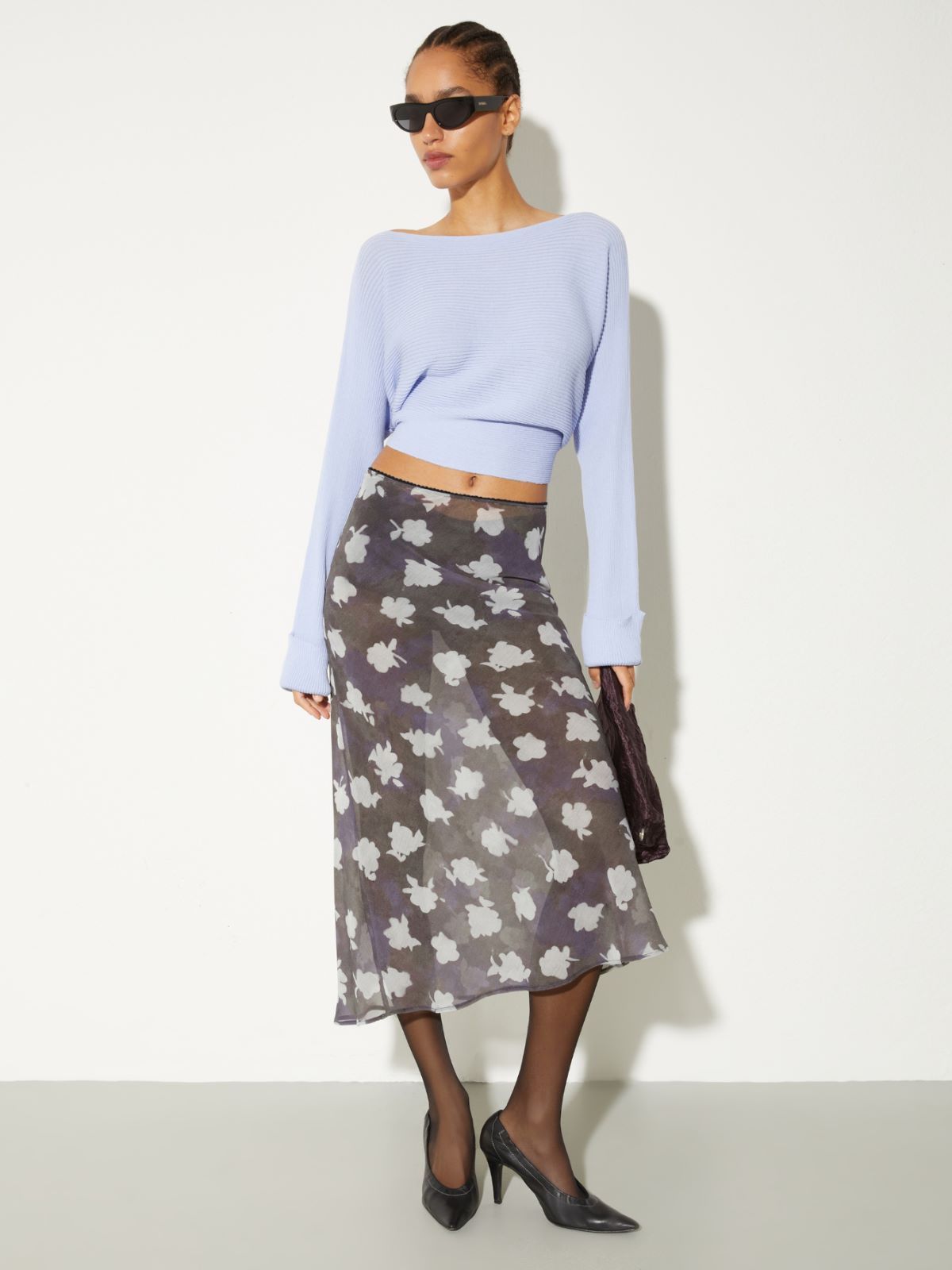 Horizontal rib-knit sweater - LAVENDER - MAX&Co. - 4