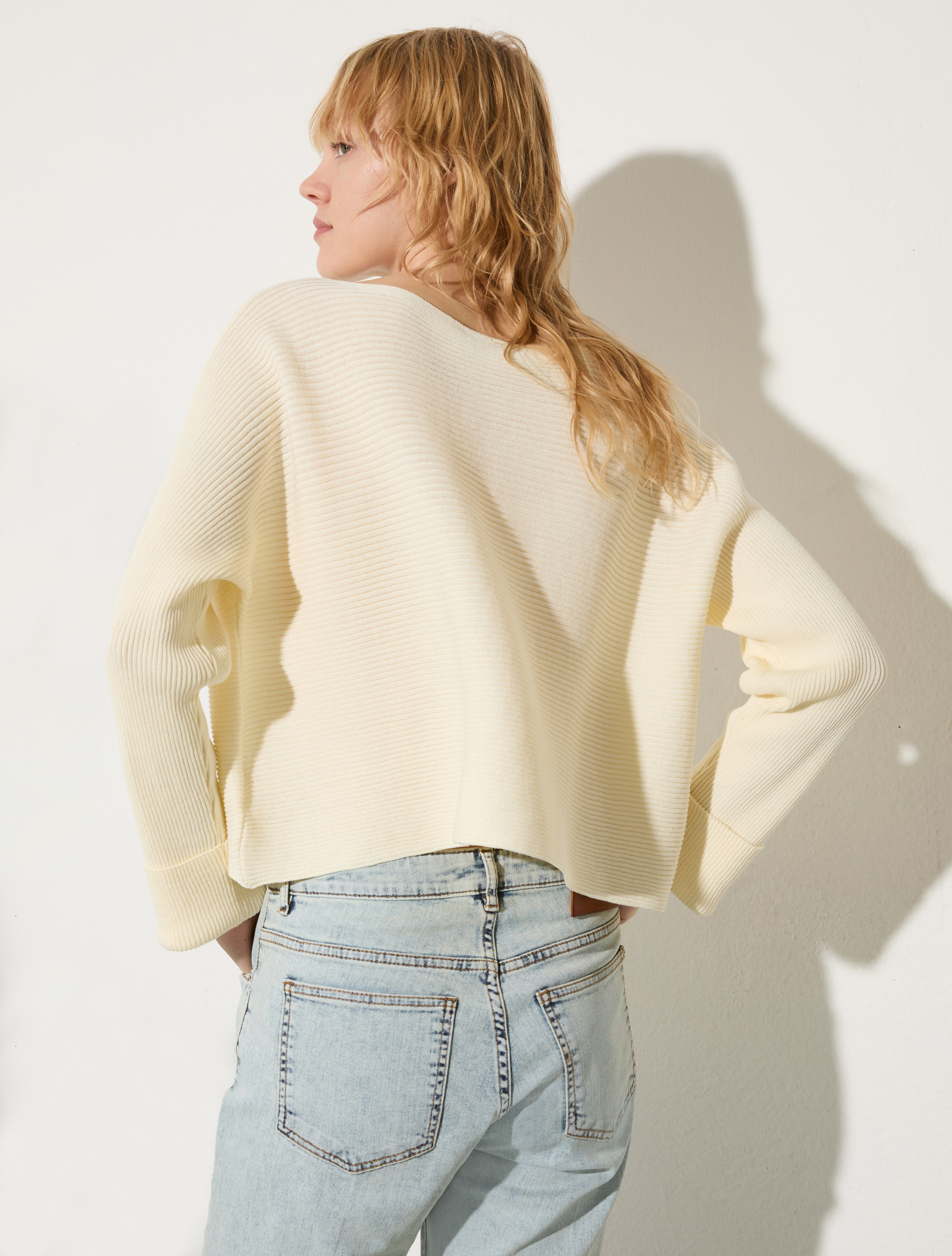 Horizontal rib-knit sweater, wool white | MAX&Co. Horizontal rib-knit sweater - WOOL WHITE - MAX&Co. - 2