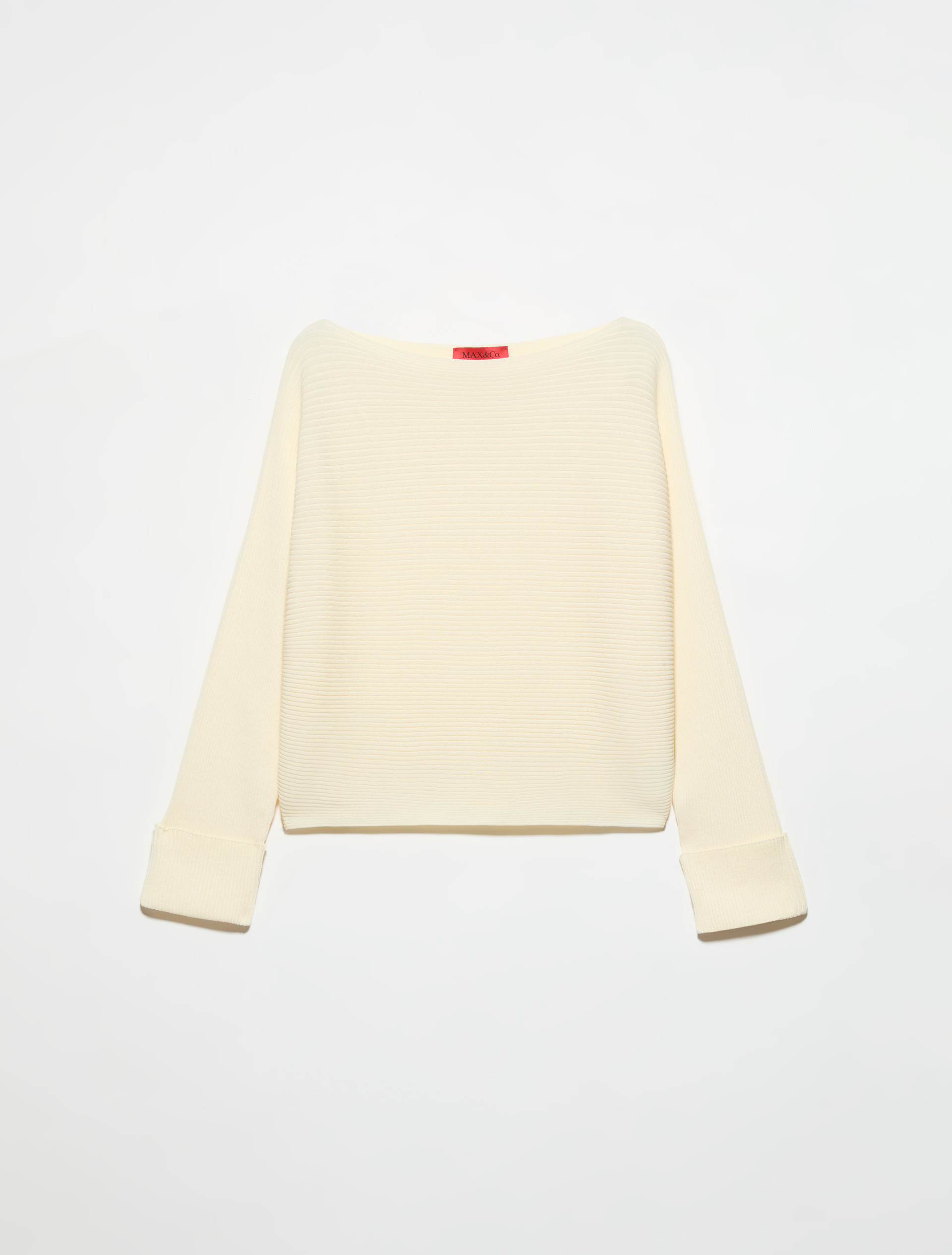 Horizontal rib-knit sweater, wool white | MAX&Co. Horizontal rib-knit sweater - WOOL WHITE - MAX&Co. - 5