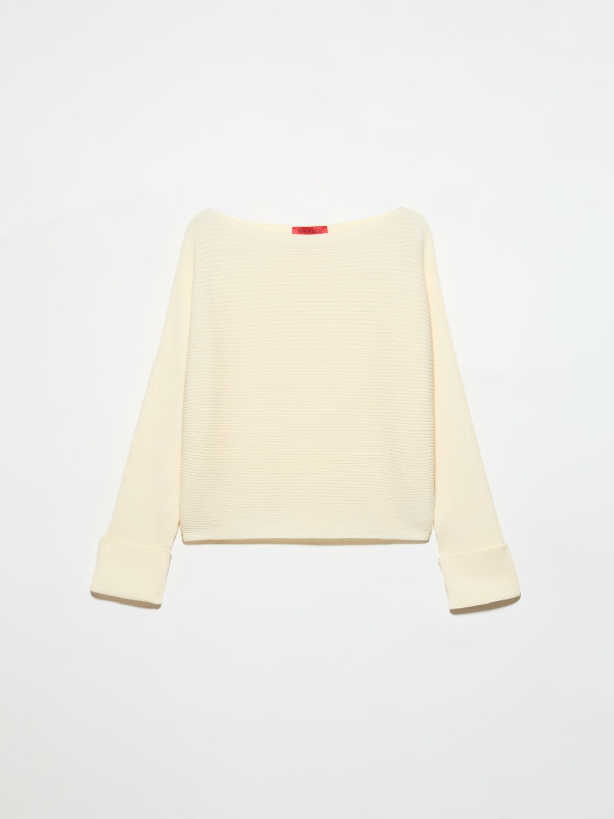 Horizontal rib-knit sweater, wool white | MAX&Co. Horizontal rib-knit sweater - WOOL WHITE - MAX&Co. - 5