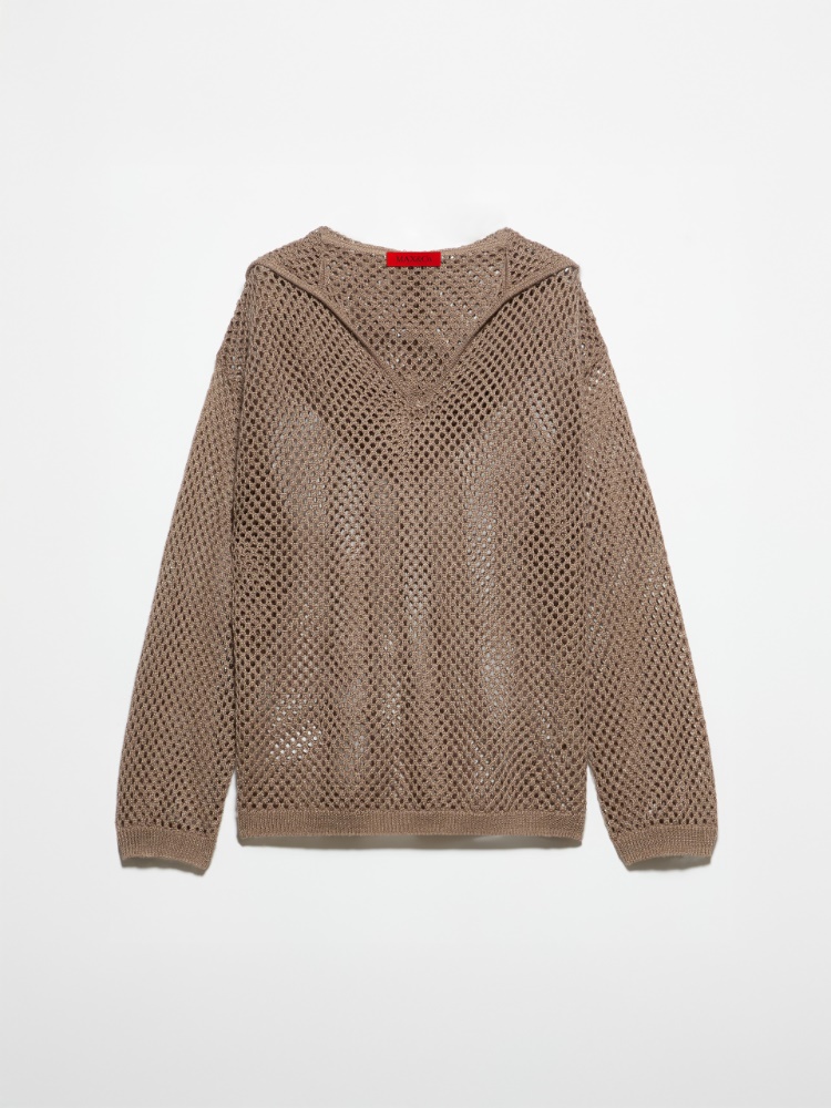Knitted mesh hoodie - ECRU - MAX&Co.